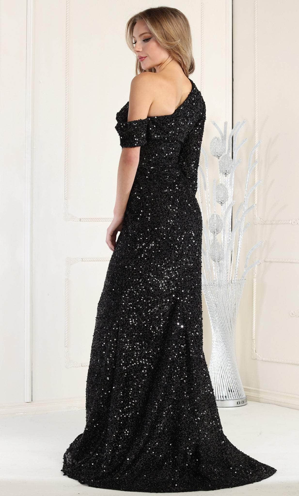 One-Shoulder Floor-Length Sequin Evening Mermaid May Queen 1940