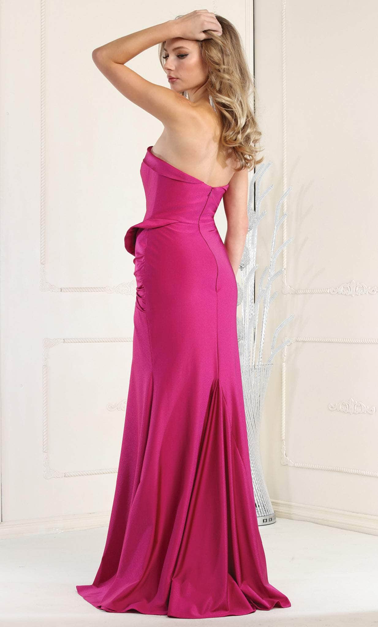 Strapless Straight Neck Floor-Length Jersey Formal Mermaid May Queen 1947