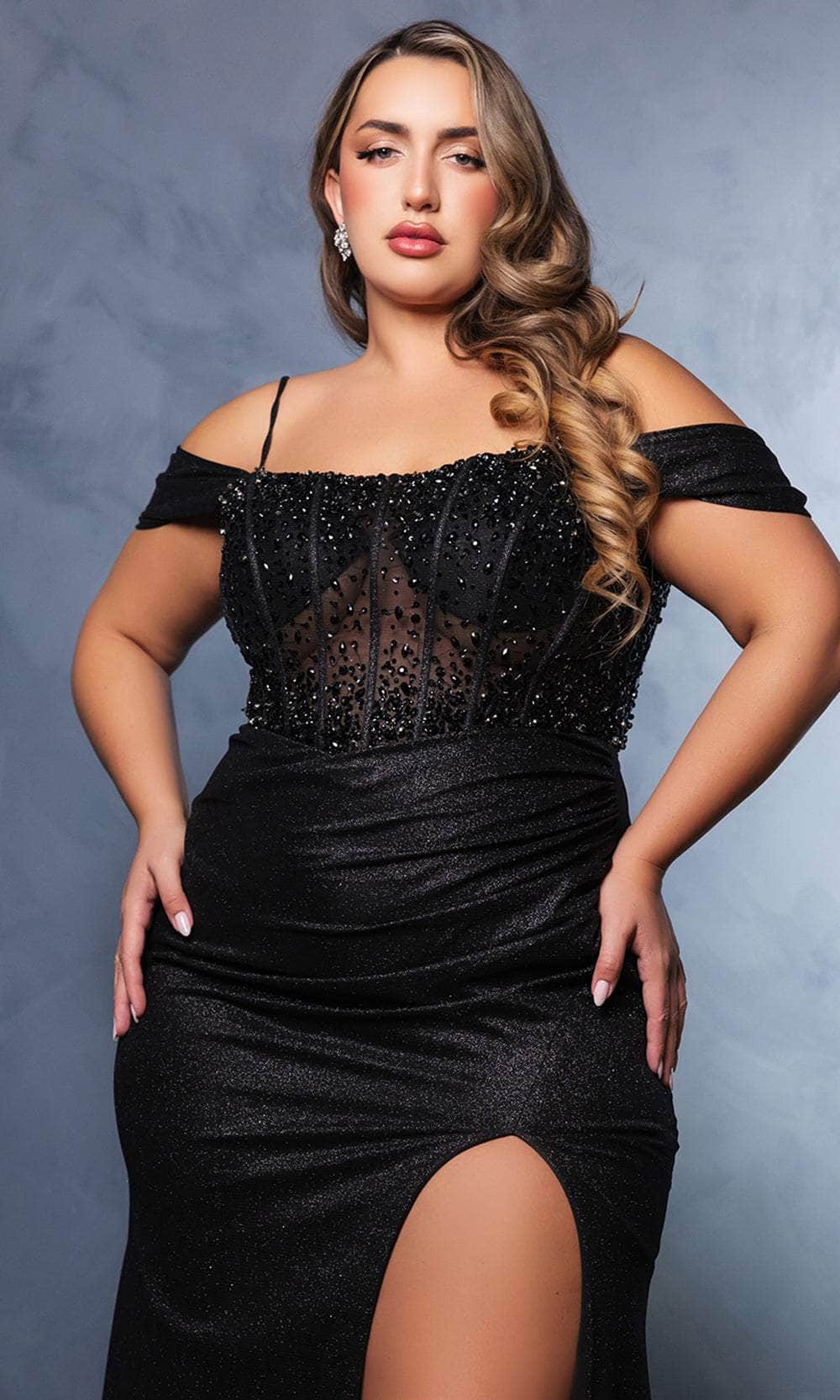 Off-the-Shoulder Floor-Length Jersey Prom Sheath/Column May Queen 2115
