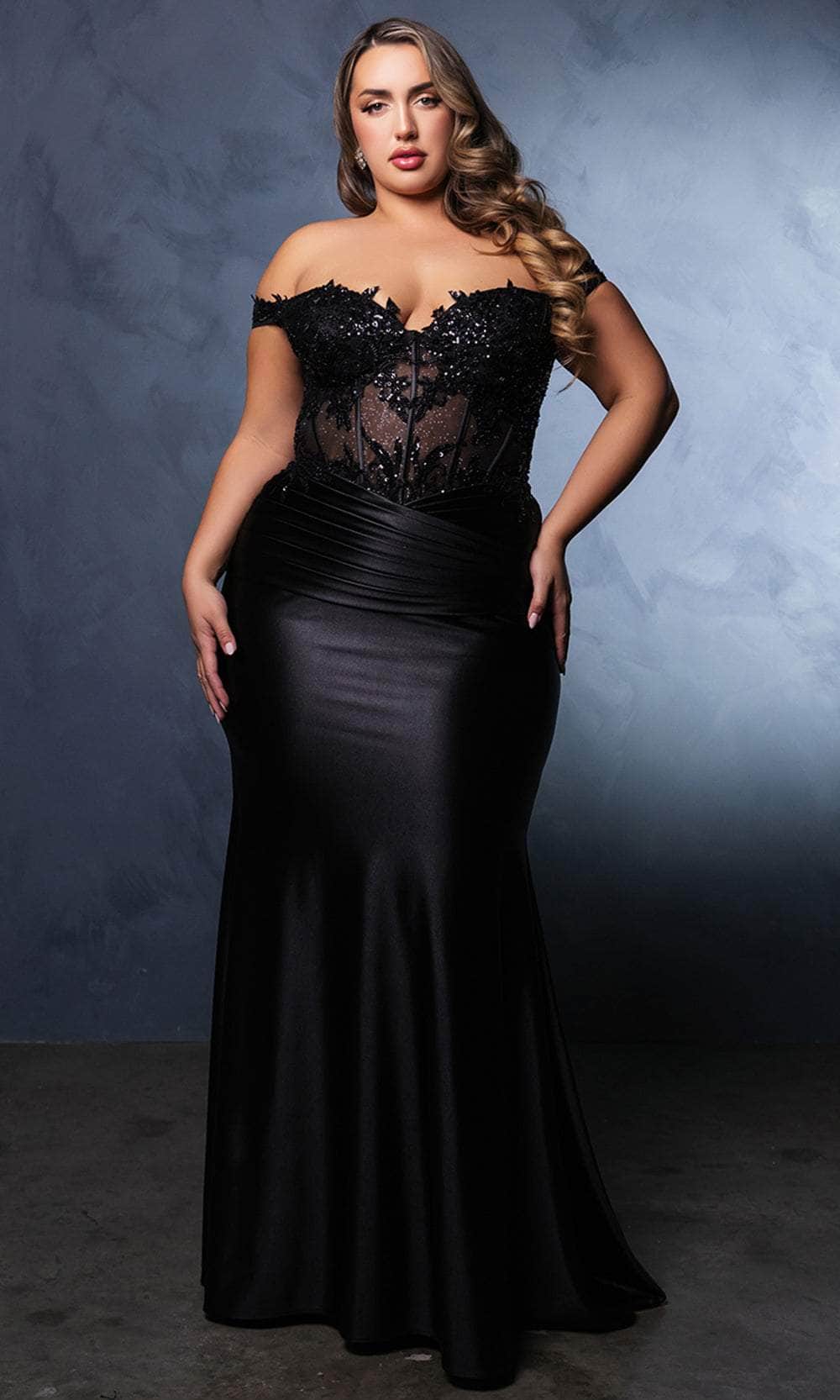 Off-the-Shoulder Floor-Length with Train Satin Prom Mermaid/Trumpet May Queen 2141