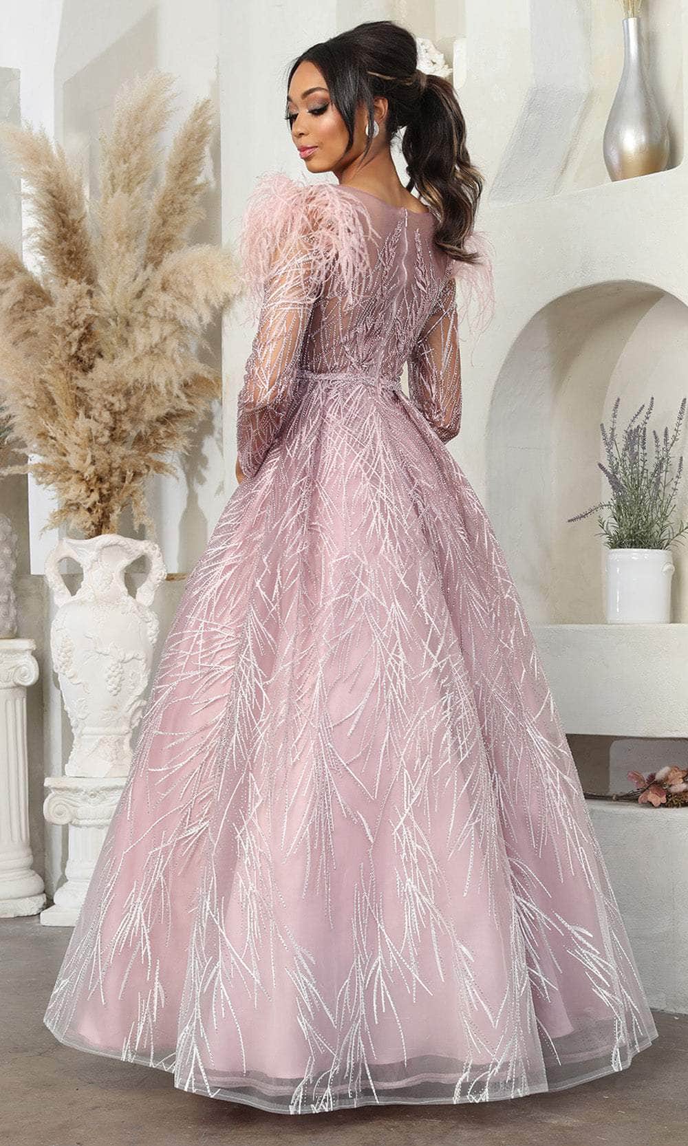 Scoop Floor-Length Tulle Prom A-Line May Queen RQ8044