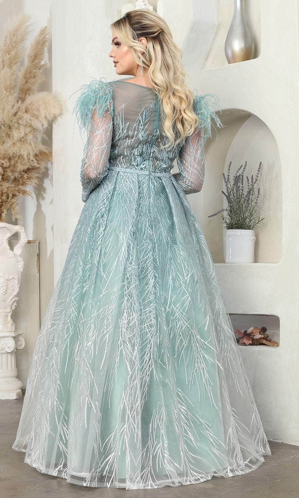Scoop Floor-Length Tulle Prom A-Line May Queen RQ8044