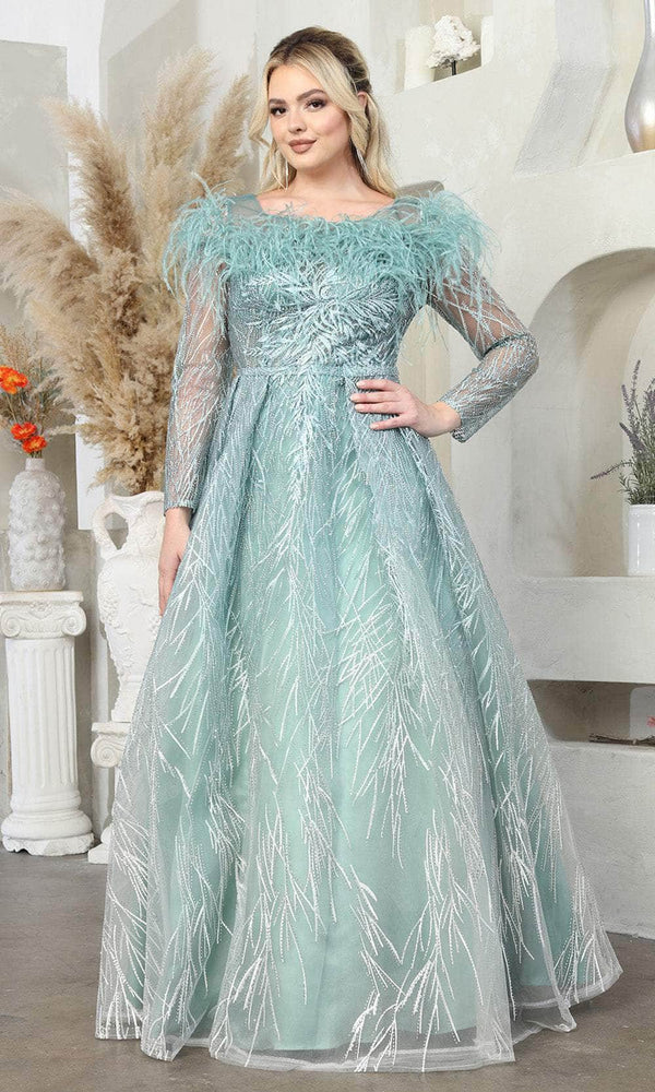 Scoop Floor-Length Tulle Prom A-Line May Queen RQ8044