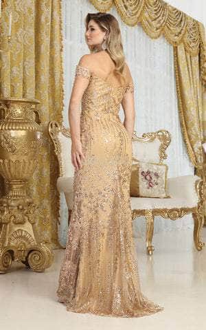 Off-the-Shoulder Floor-Length Lace Prom Mermaid May Queen RQ8074