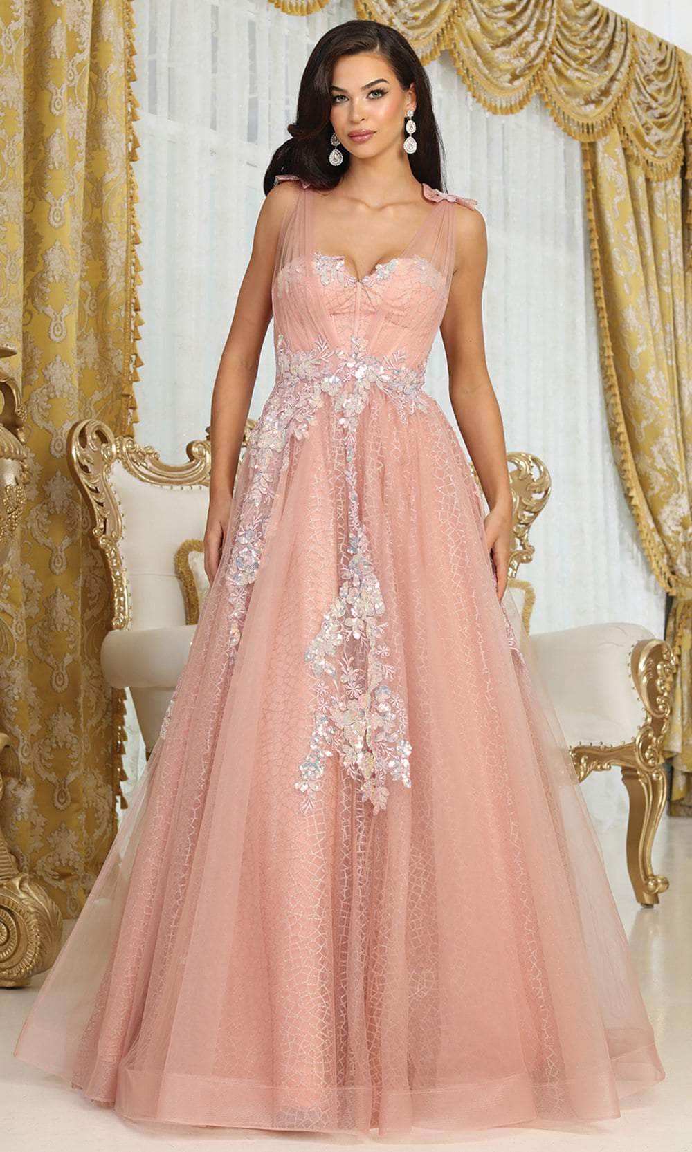Sweetheart Floor-Length Tulle Prom A-Line May Queen RQ8080