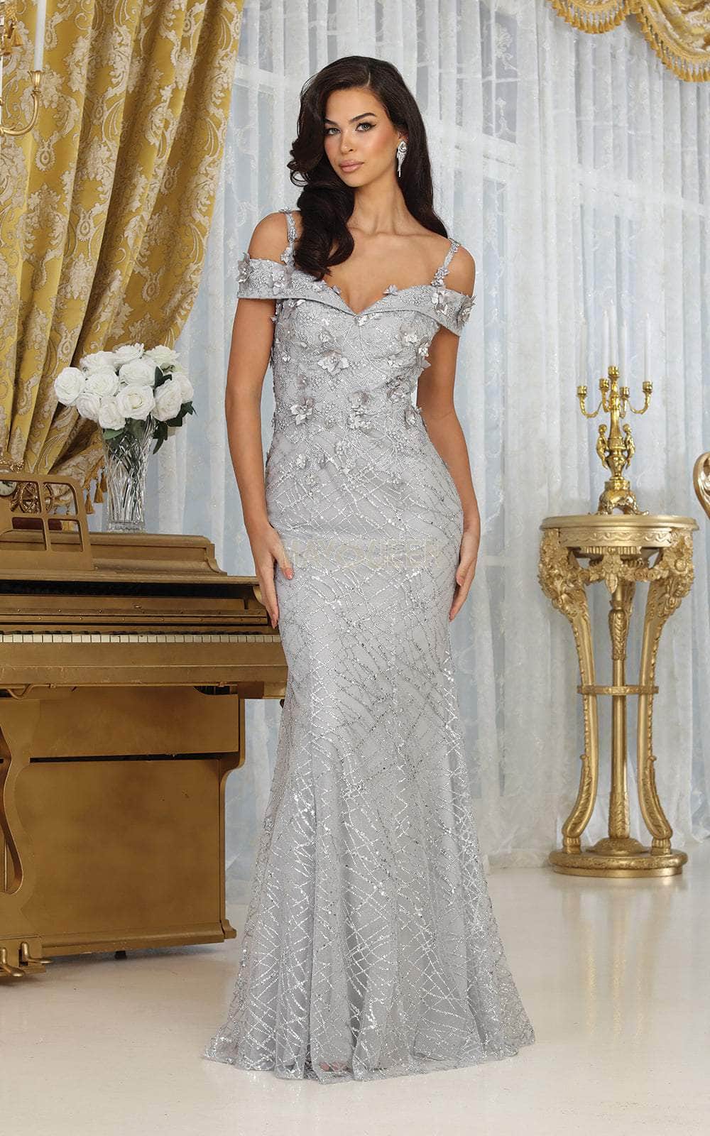 Off-the-Shoulder Floor-Length Lace Prom Sheath/Column May Queen RQ8088