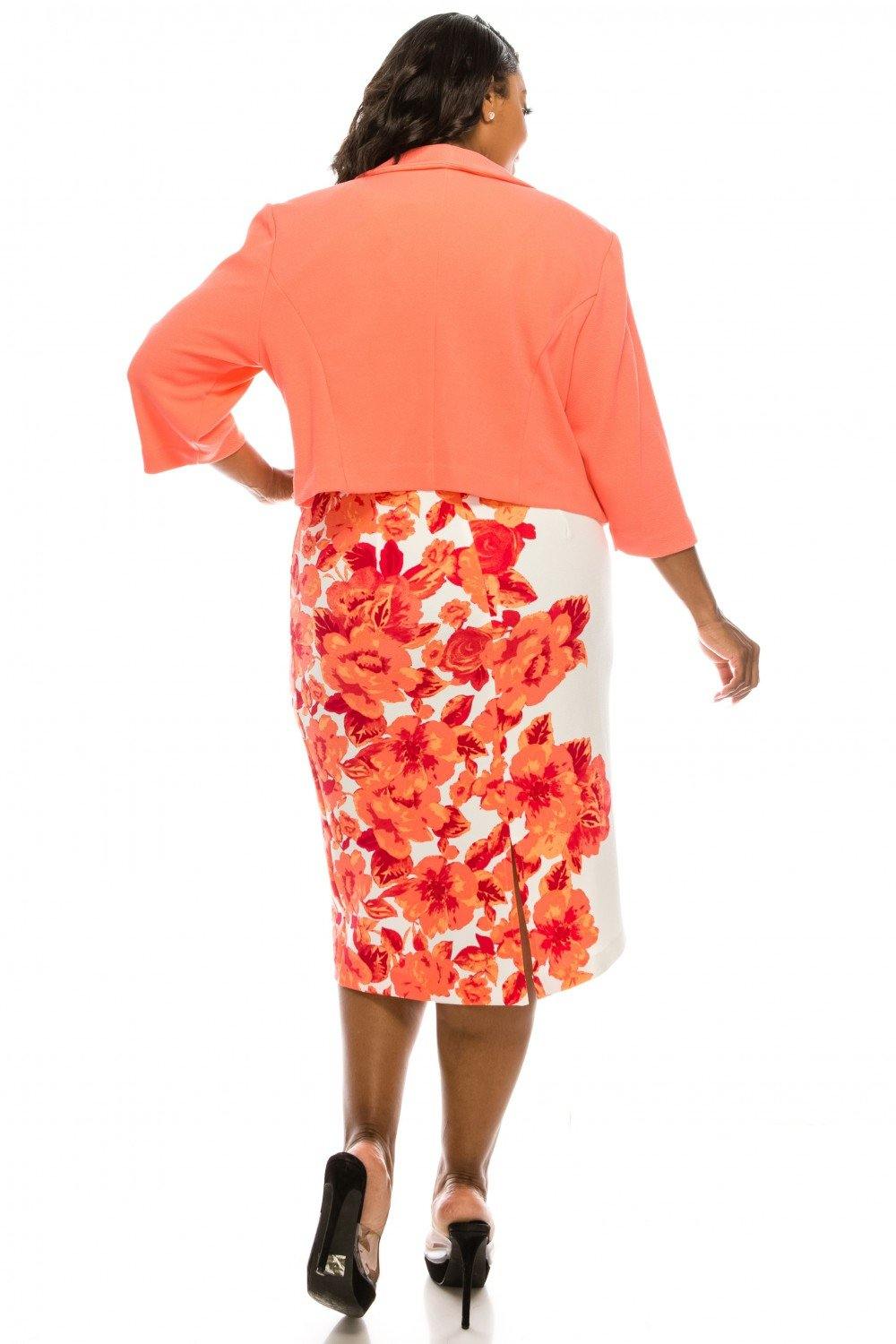 Maya Brooke Short Floral Print 2 Piece Cocktail Dress