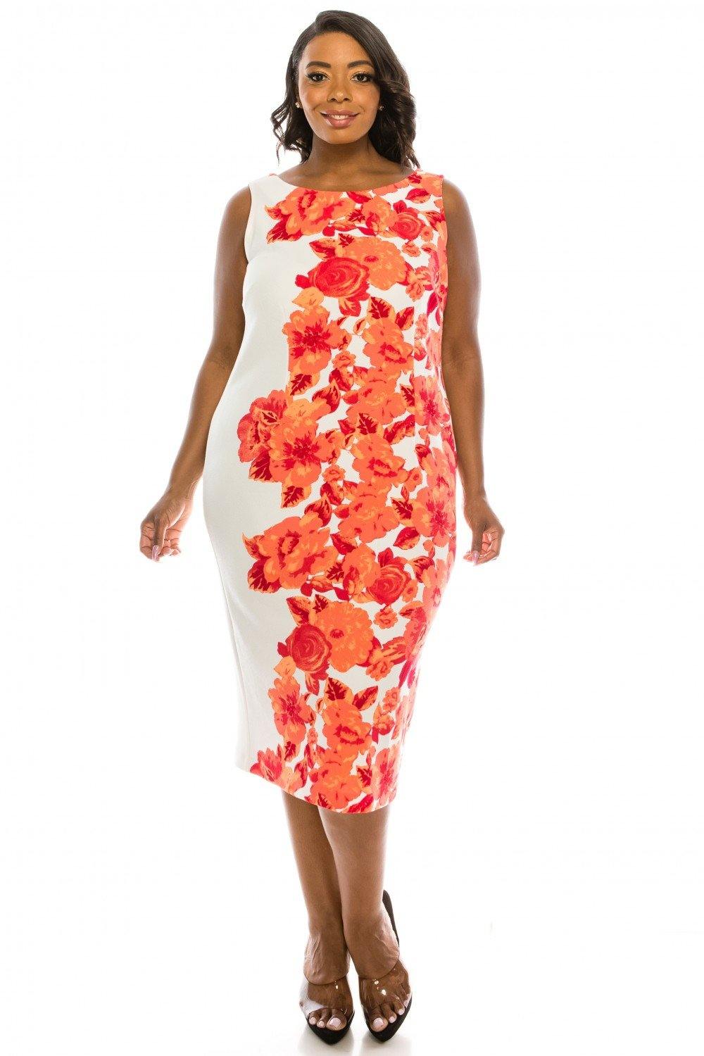 Maya Brooke Short Floral Print 2 Piece Cocktail Dress