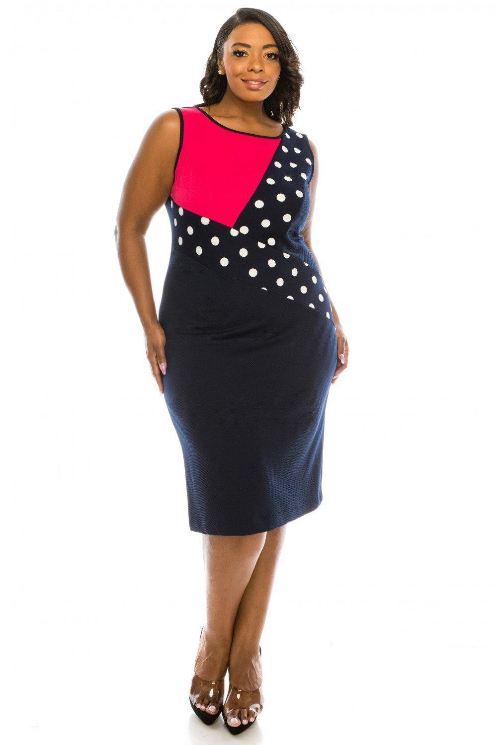 Maya Brooke Short Formal 2 Piece Polka Dot Jacket Dress