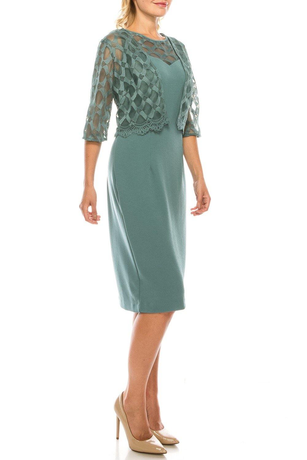 Maya Brooke Short Sleeveless 2 Piece Bubble Crepe Dress