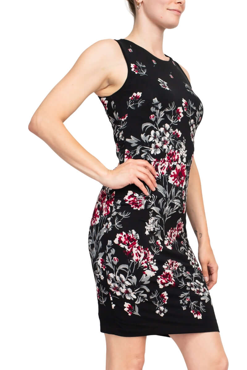 Catherine Malandrino MCD90201 Short Floral Print Fitted Cocktail Dress