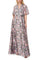 Formal Dresses Floral Print Long Formal A Line Evening Dress Grey Multi