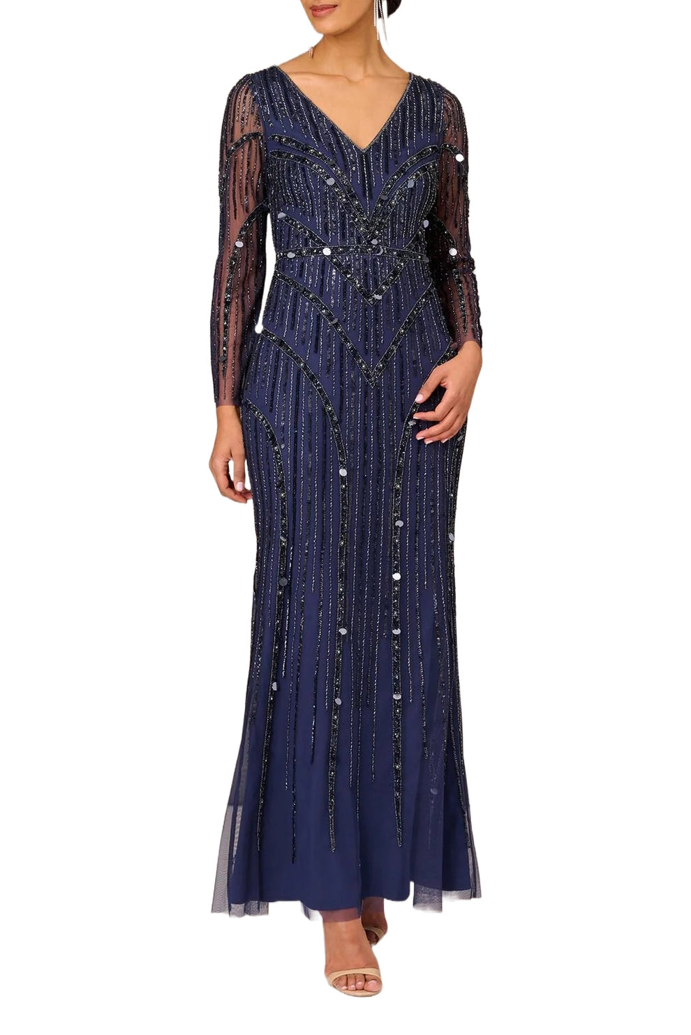 Formal Dresses Long Sleeve Evening Formal Dress Navy