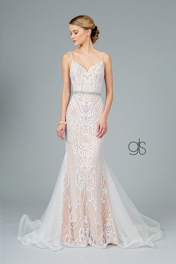 Mermaid Long Prom Glitter Mesh Dress