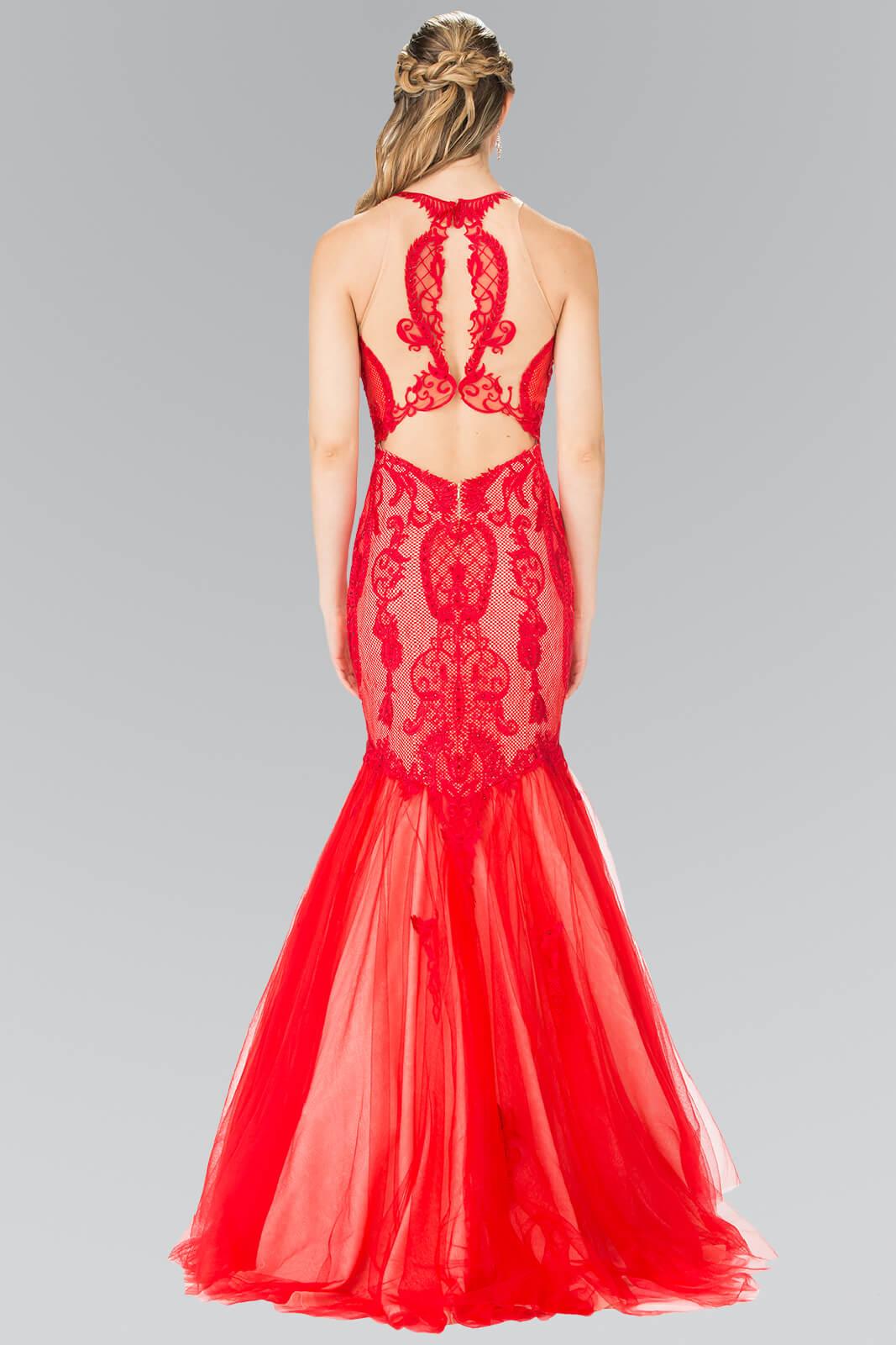 Mermaid Long Prom Halter Homecoming Gown - The Dress Outlet Elizabeth K