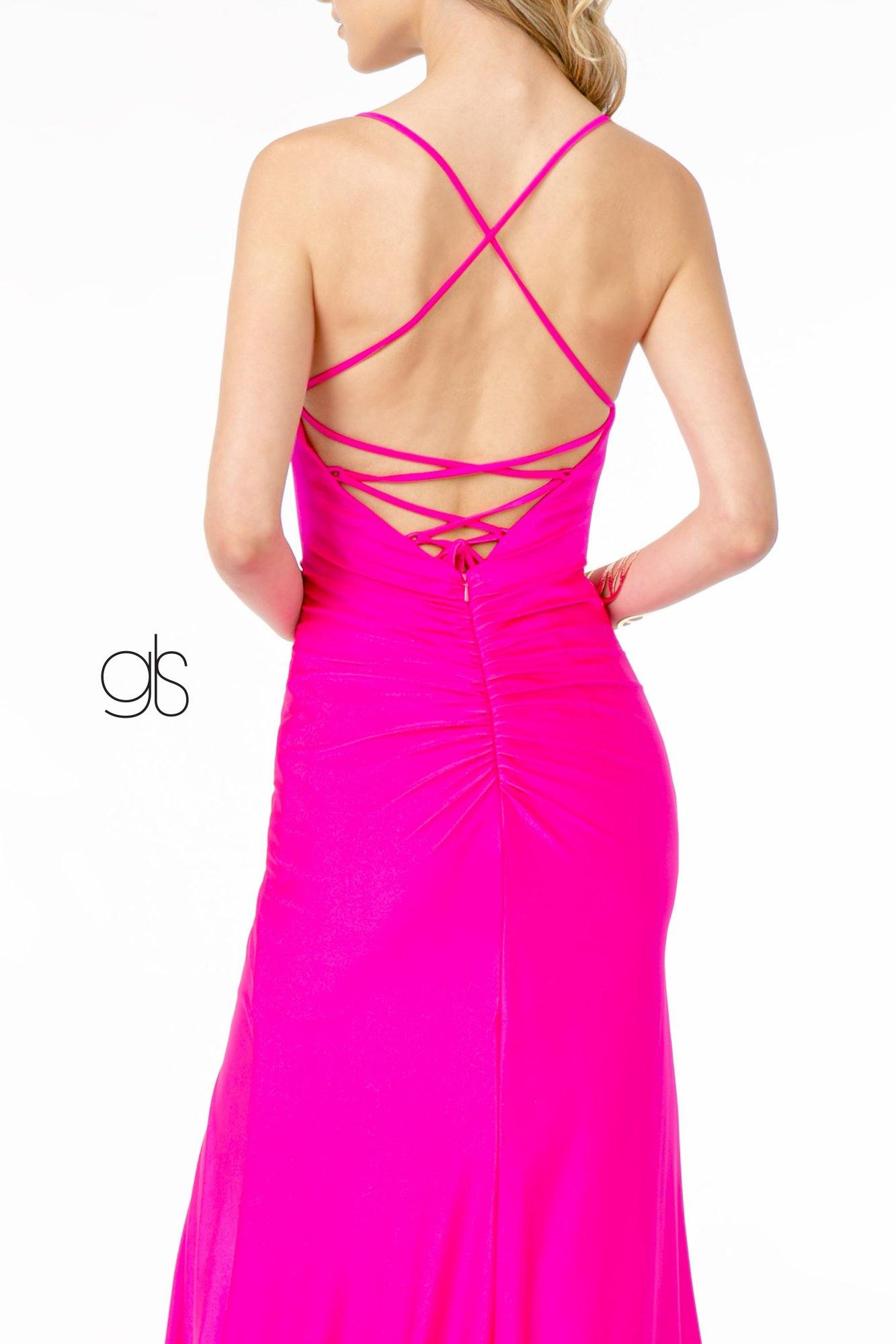 Fuchsia Mermaid Ruched Jersey Long Prom Dress for $149.99 – The Dress ...