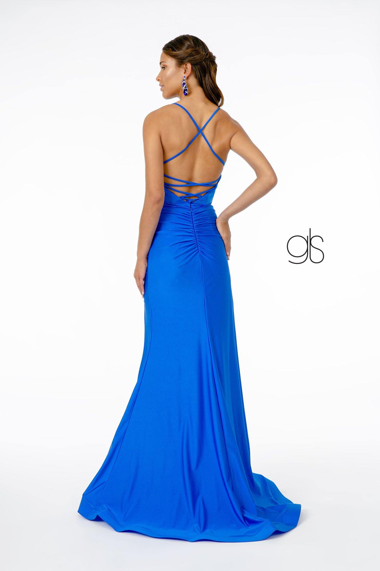 Mermaid Ruched Jersey Long Prom Dress