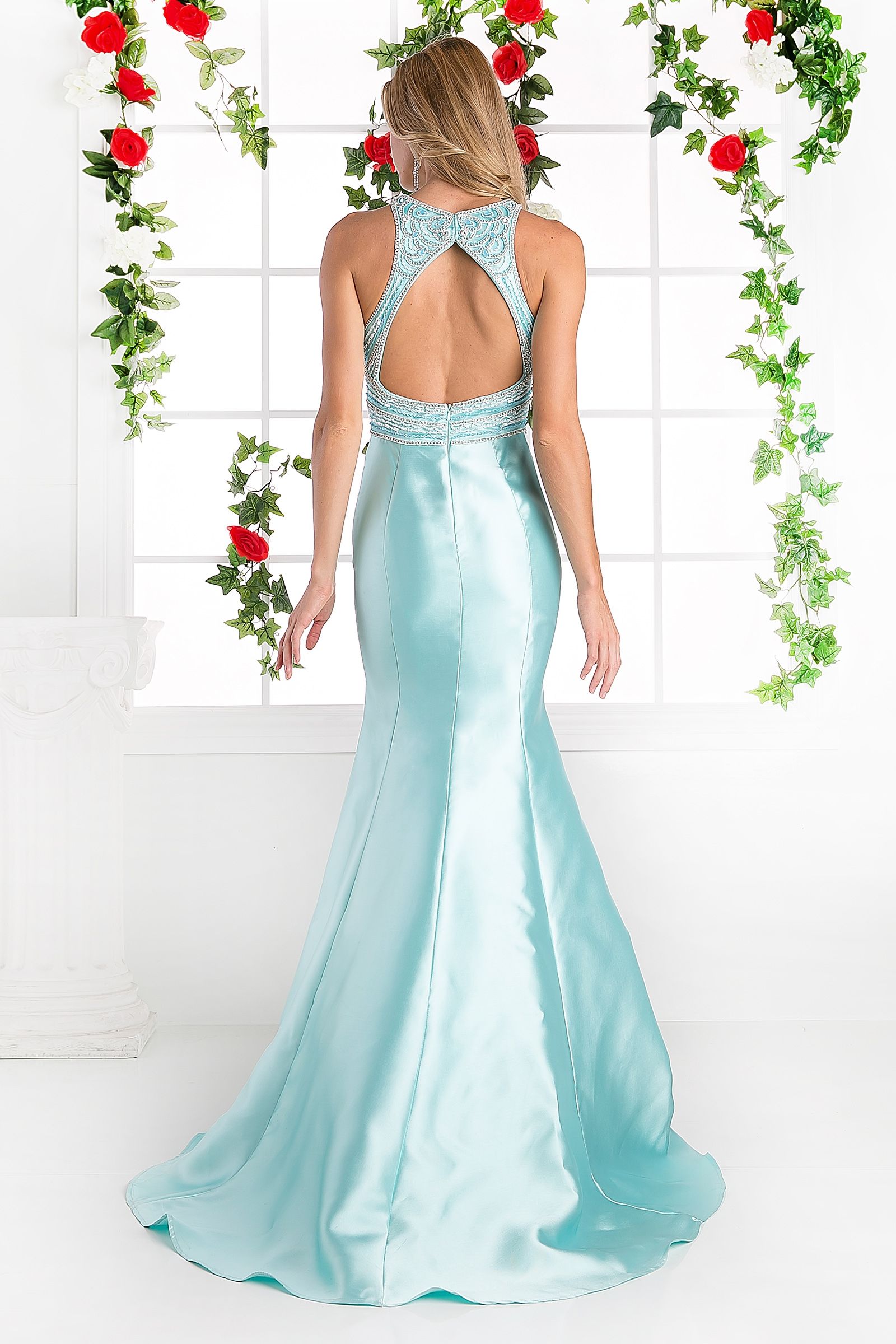 Prom Dresses Long Beaded Prom Formal Evening Dress Aqua