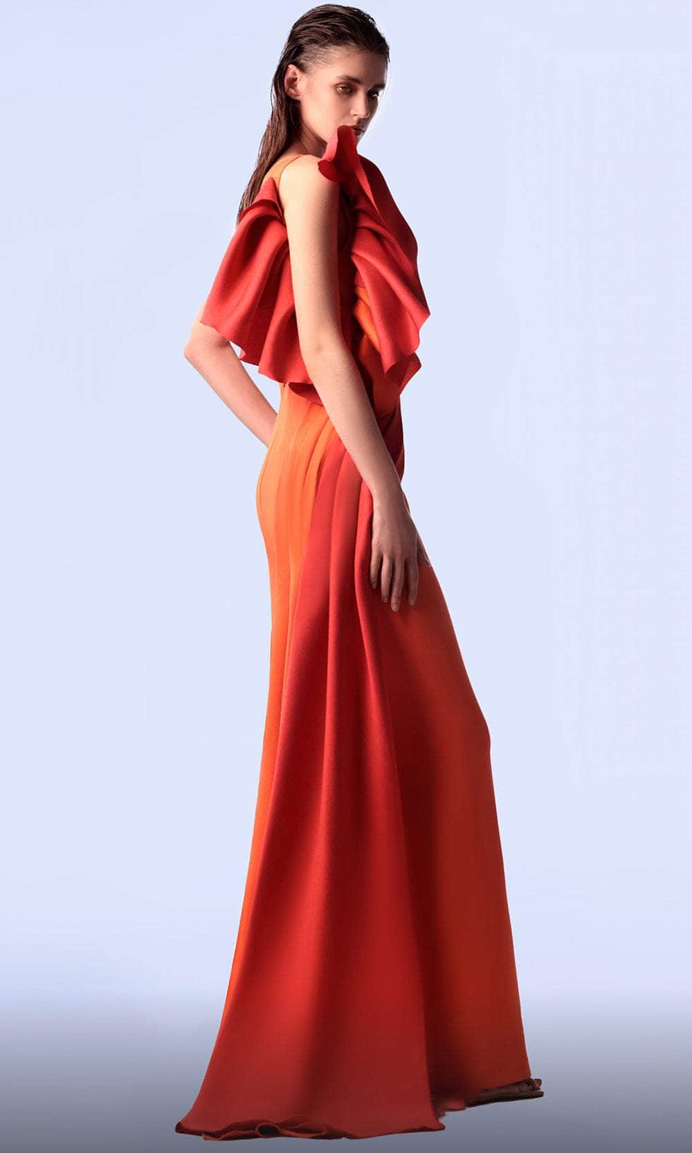 One-Shoulder Floor-Length Satin Prom Sheath MNM Couture G1718