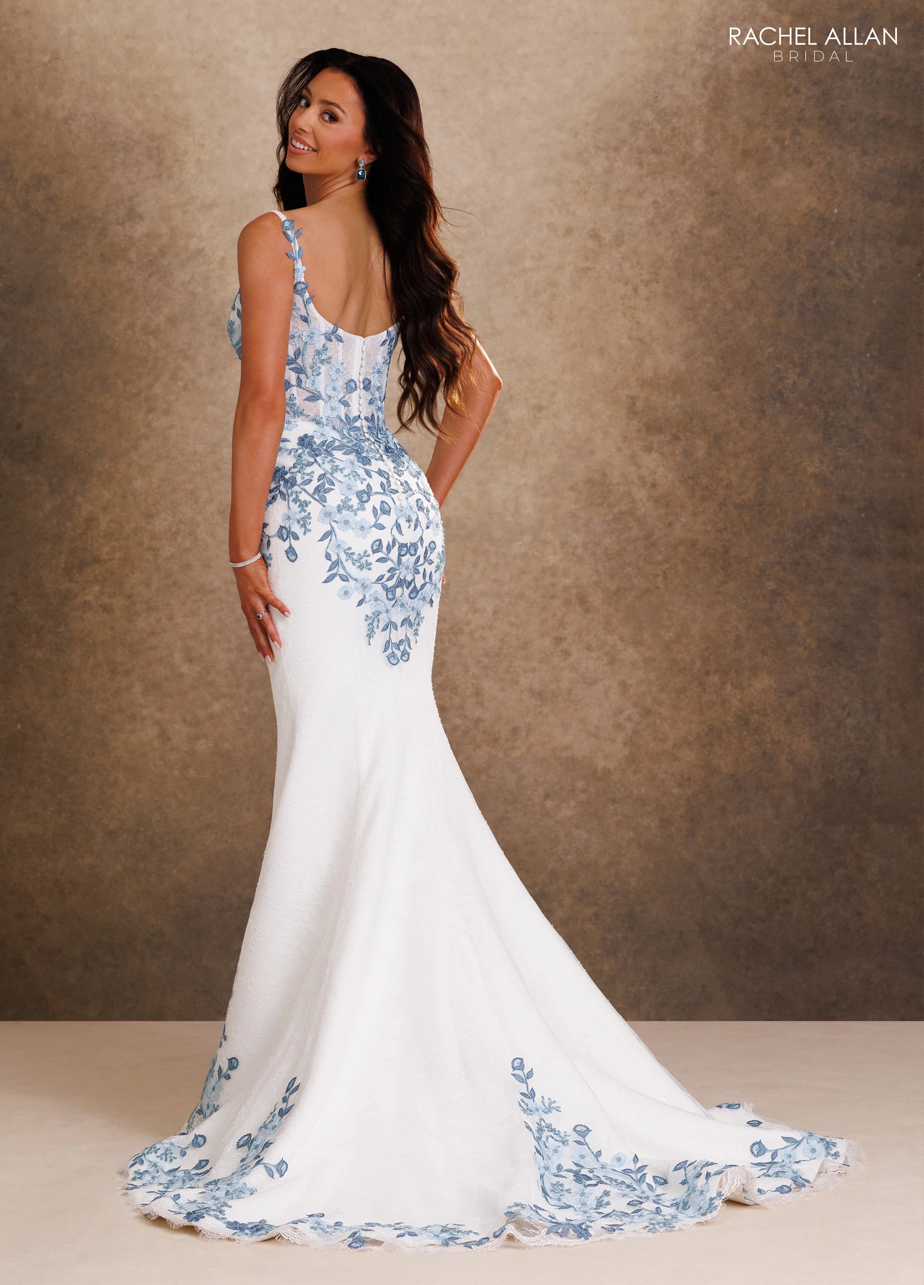 Square Neckline Floor-Length Lace Formal Mermaid/Trumpet Rachel Allan RB2255