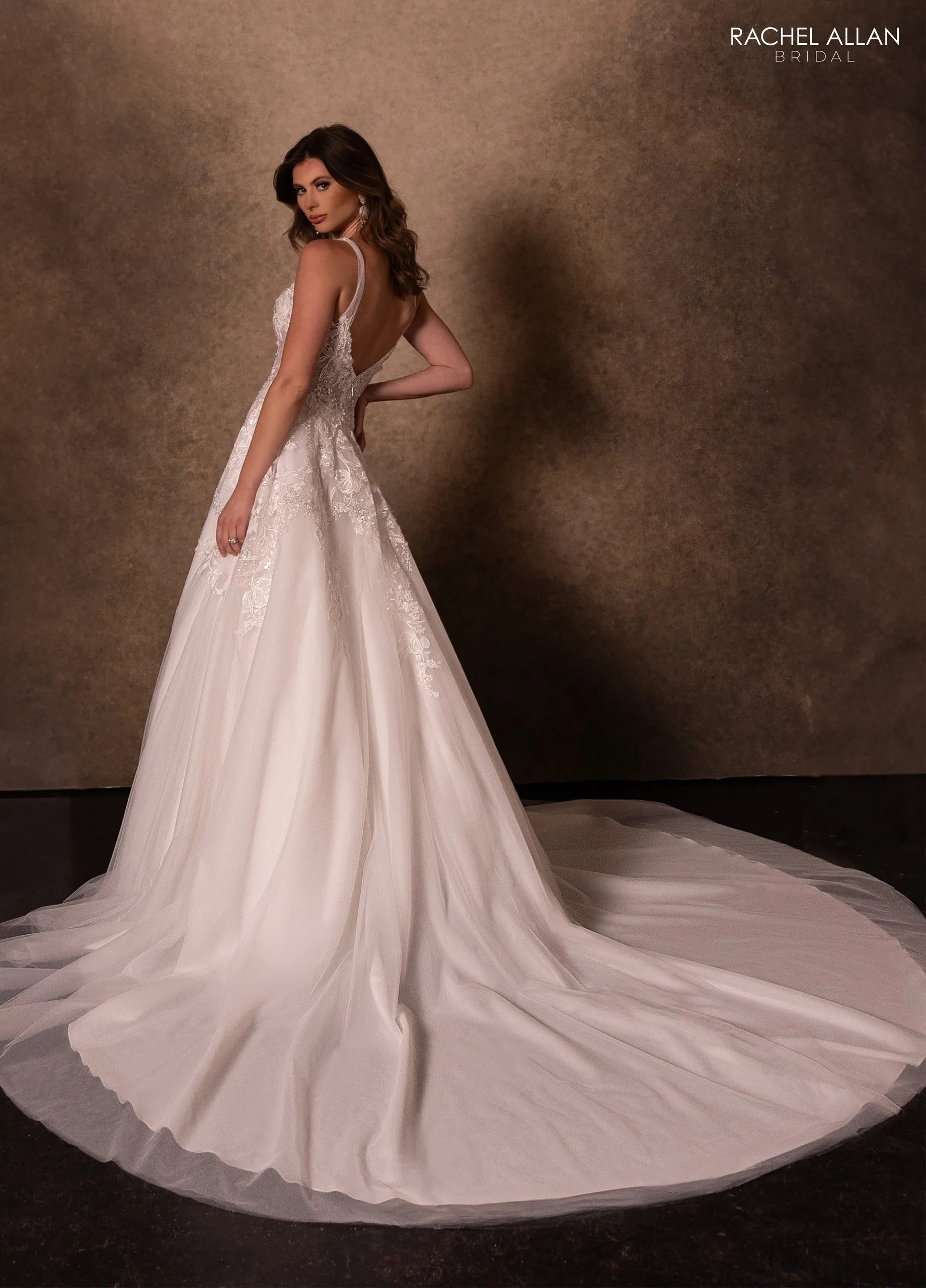 Ivory Sweetheart Floor-Length Tulle Bridal Gown with Lace Appliqués Rachel Allan RB2219 Rachel Allan RB2219