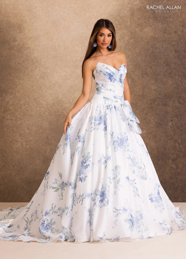 Strapless Curved Neck Floor-Length Organza Formal Ball Gown Rachel Allan RB2258