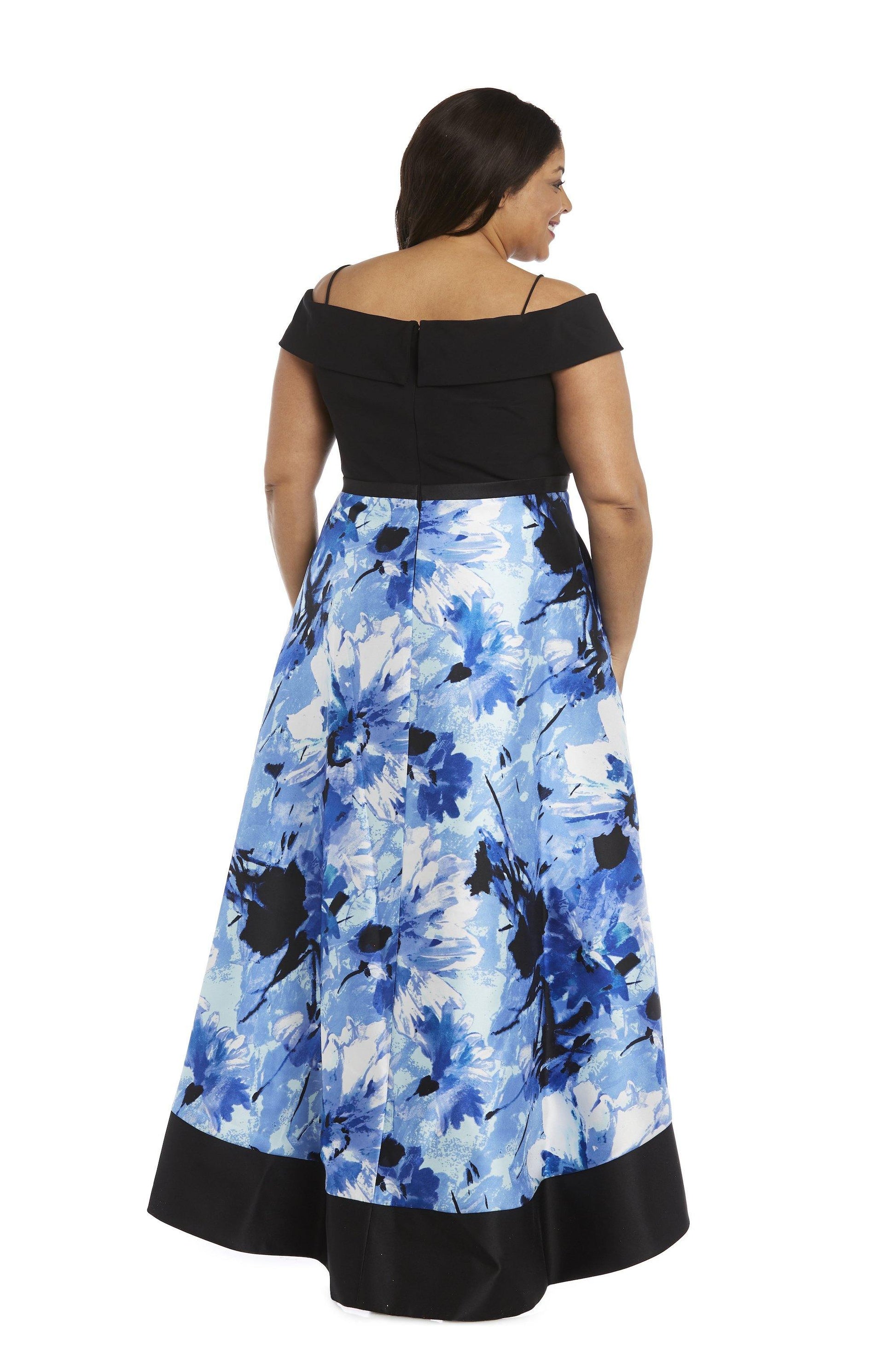 Morgan & Co 12336WM Plus Size High Low Print Dress