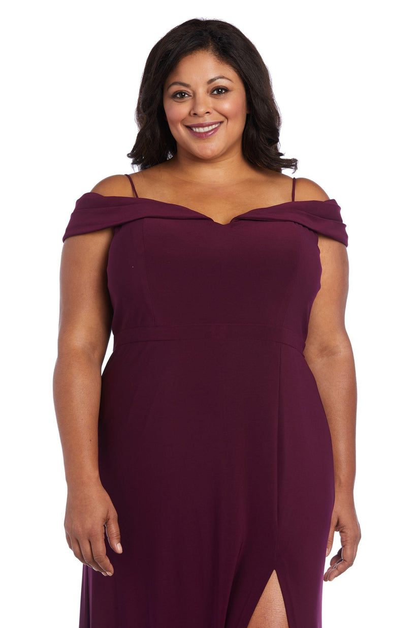Morgan & Company Women's Plus One Shouldered Dress Purple Size 16W