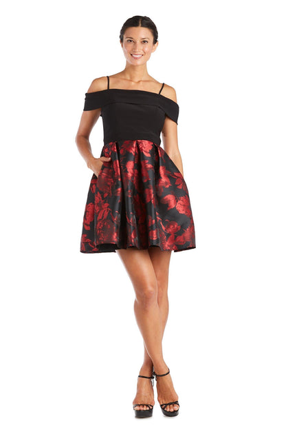 Morgan & Co Off Shoulder Short Dress 12554 - The Dress Outlet