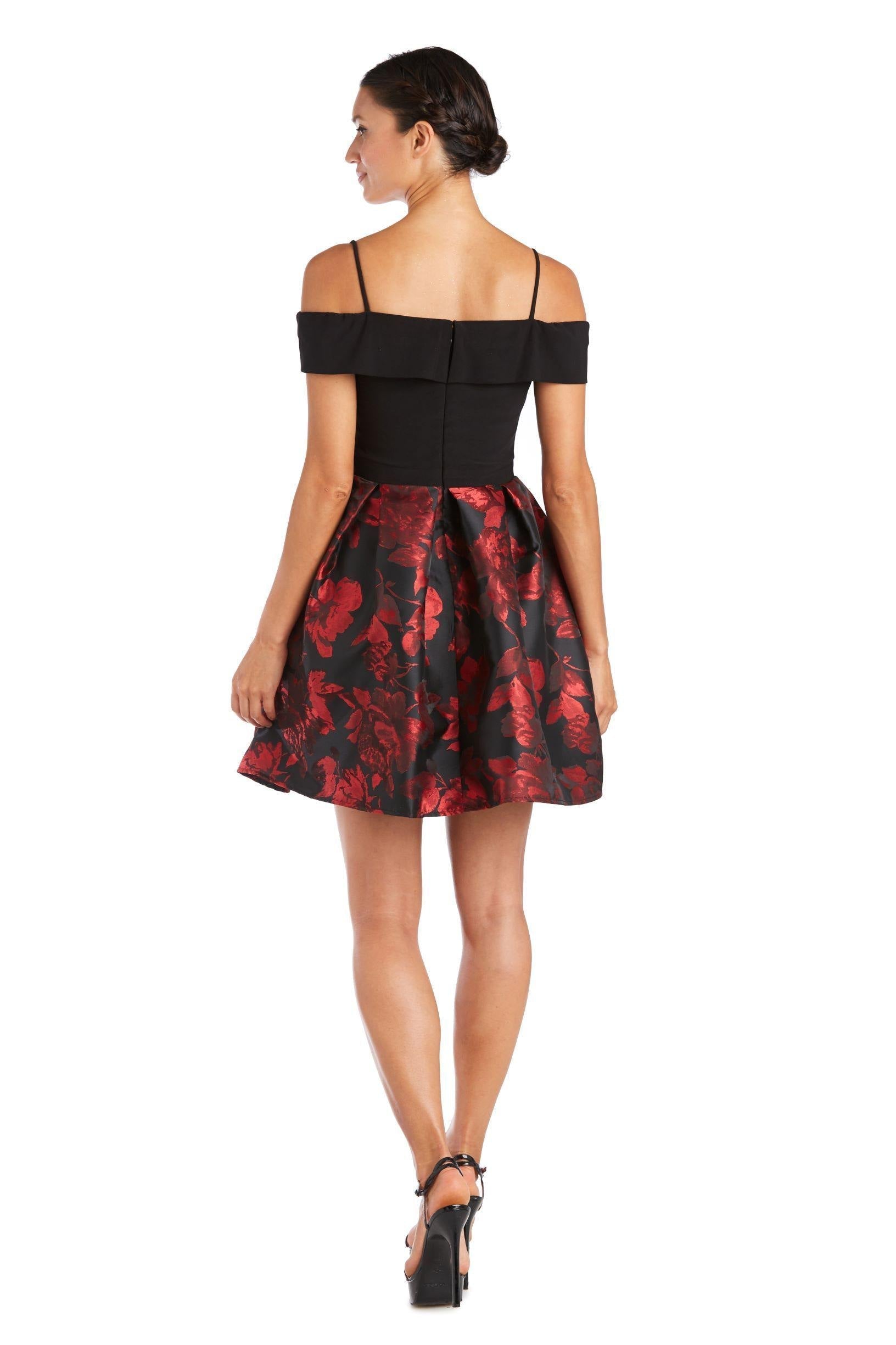 Morgan & Co Off Shoulder Short Dress 12554 - The Dress Outlet