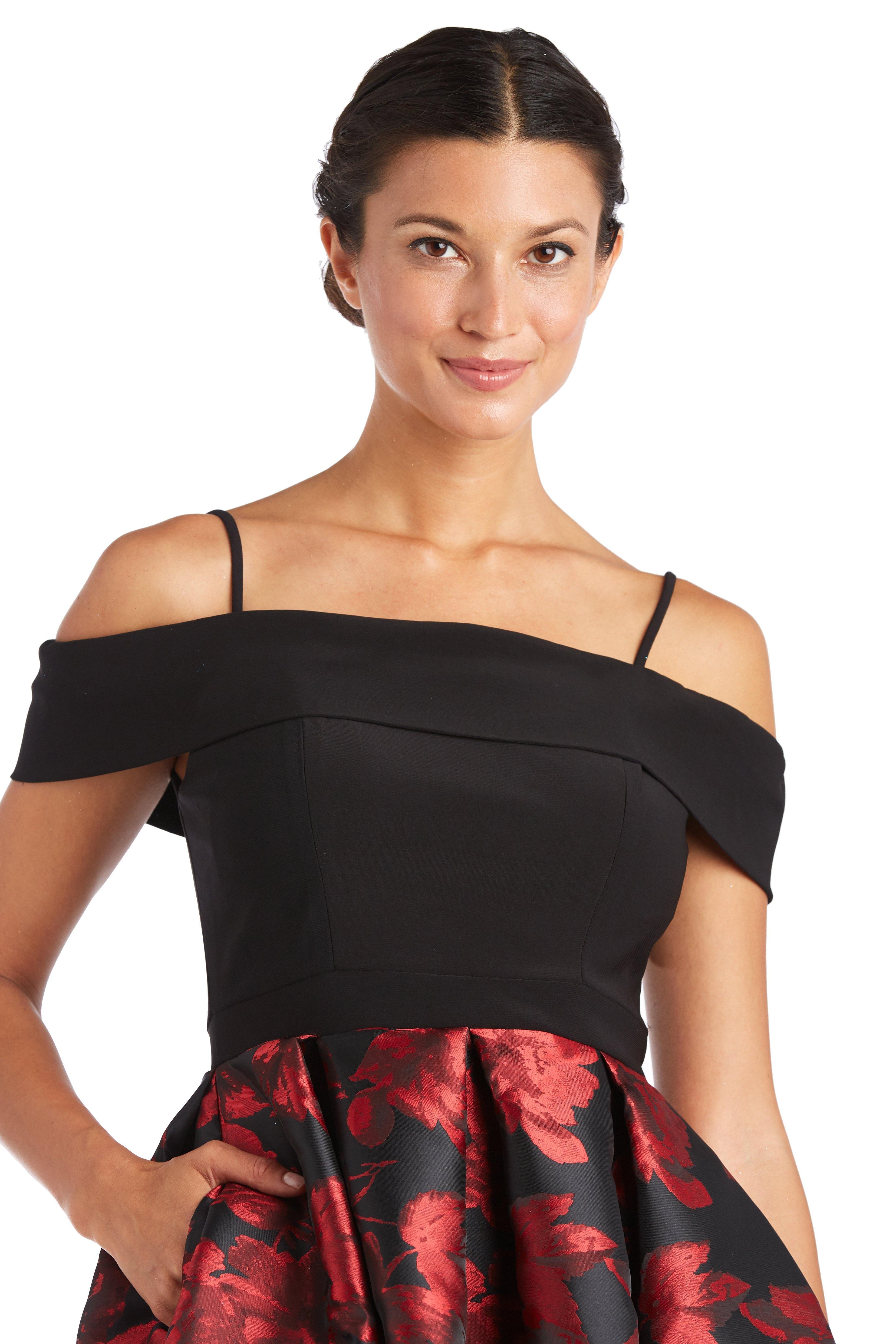 Morgan & Co Off Shoulder Short Dress 12554 - The Dress Outlet