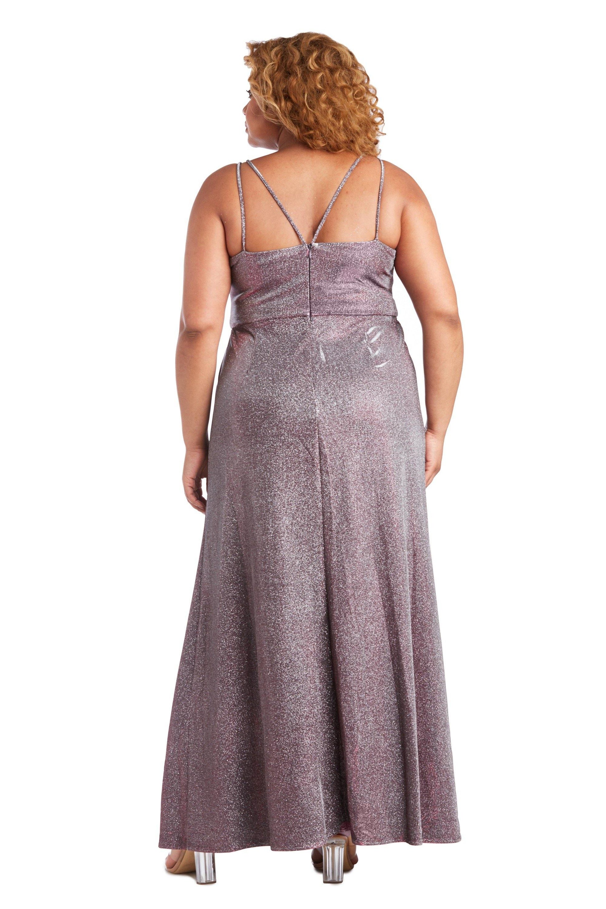 Morgan & Co 12841WM Plus Size Long Metallic Dress