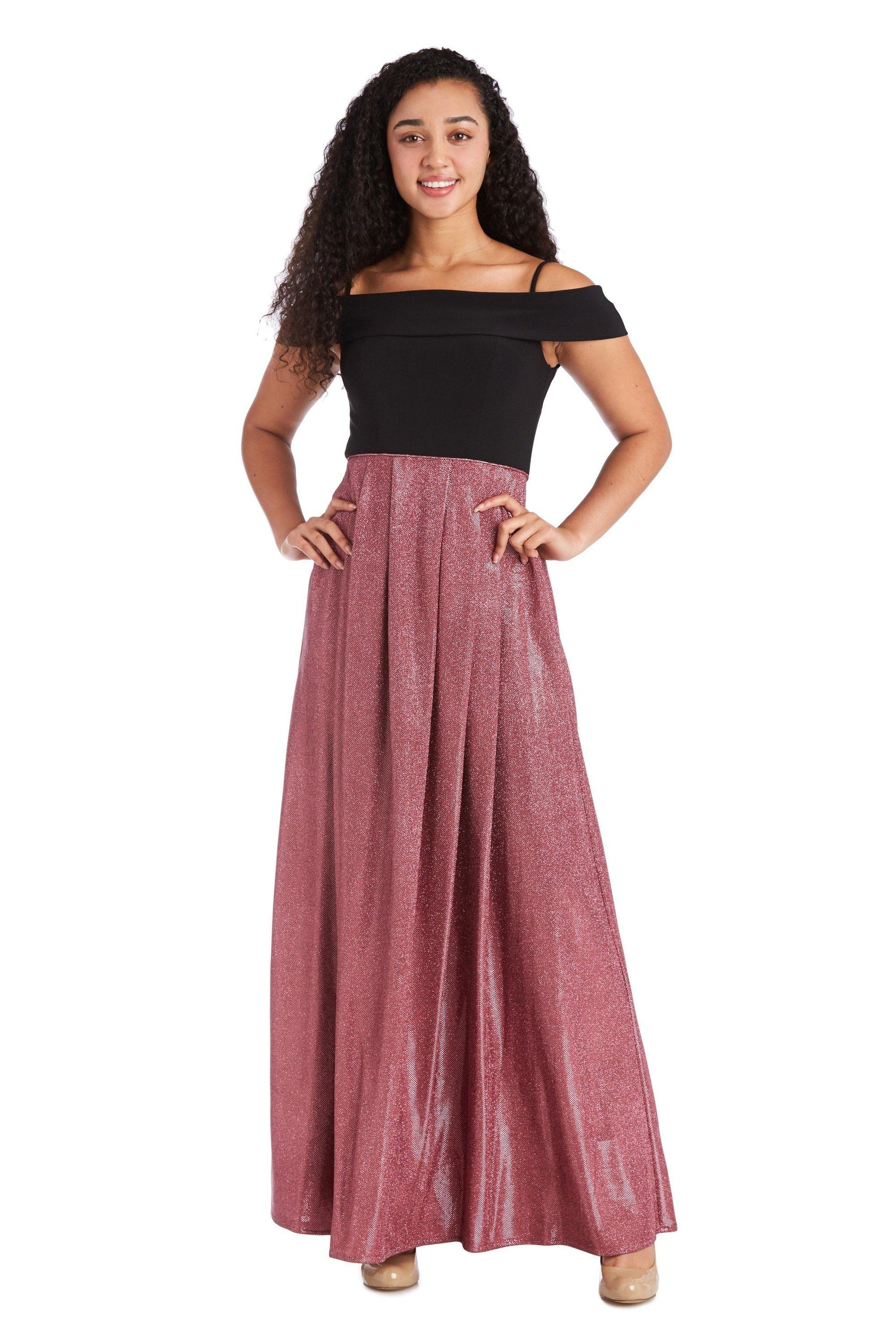 Morgan & Co 12845 Long Off Shoulder Formal Dress