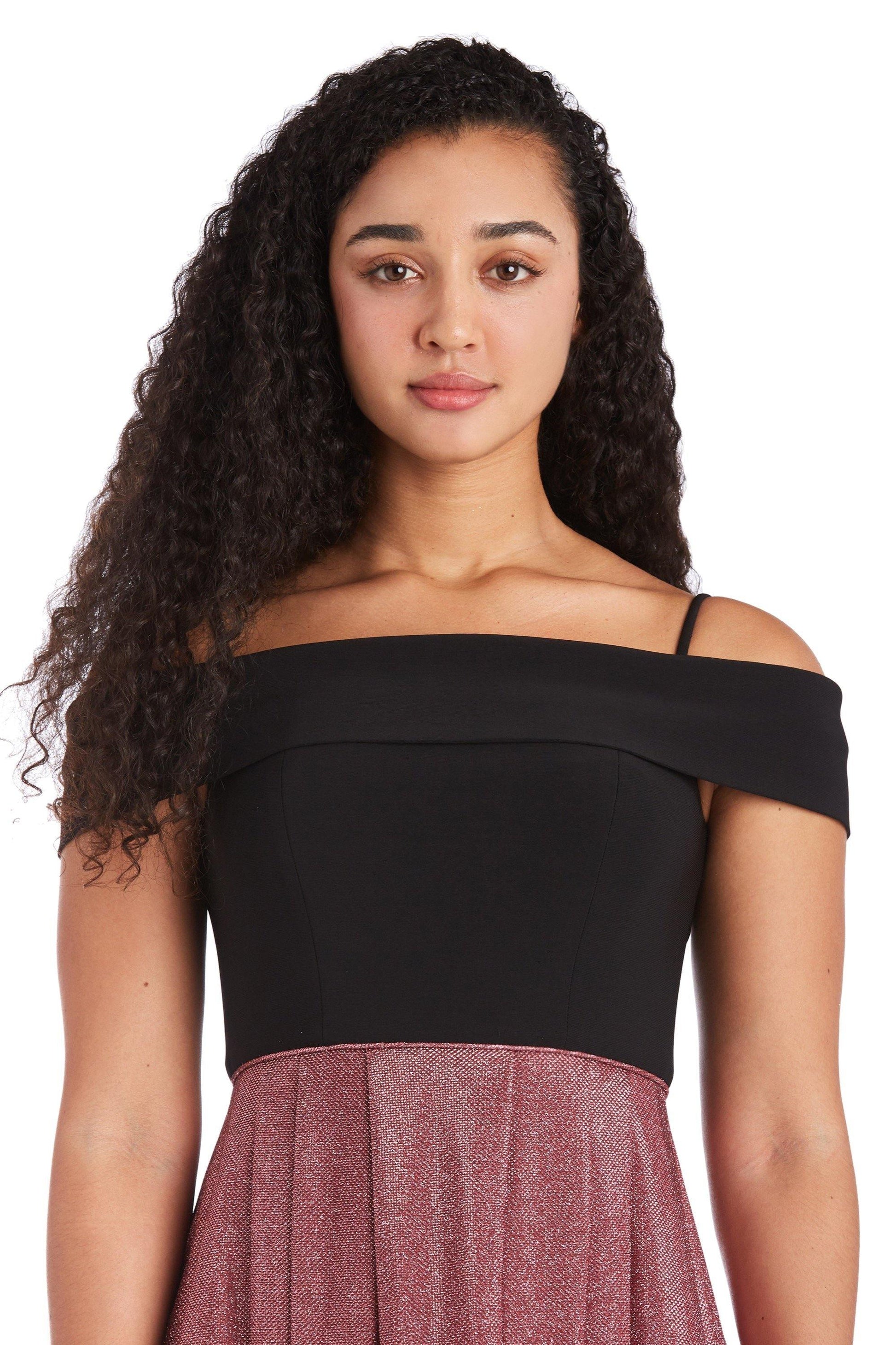 Morgan & Co 12845 Long Off Shoulder Formal Dress