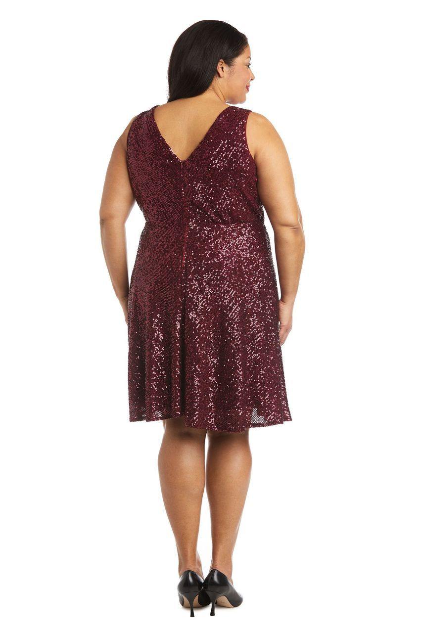Morgan & Co 12889WM Plus Size Short Sequin Dress