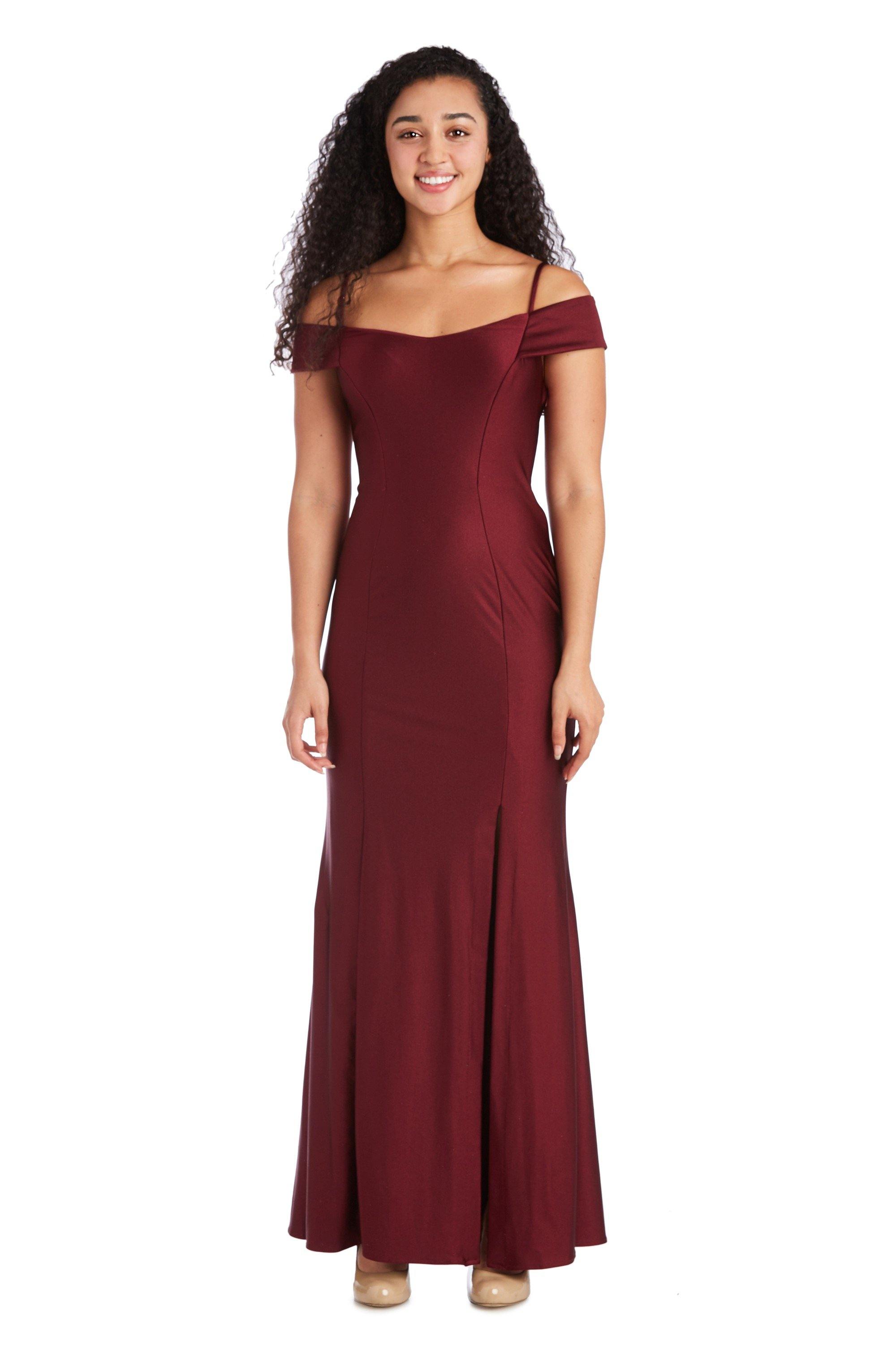 Morgan & Co 21942J Long Formal Off Shoulder Dress - Ice Blue / 7 Morgan & Co 21942J Long Formal Off Shoulder Dress - Ice Blue / 7