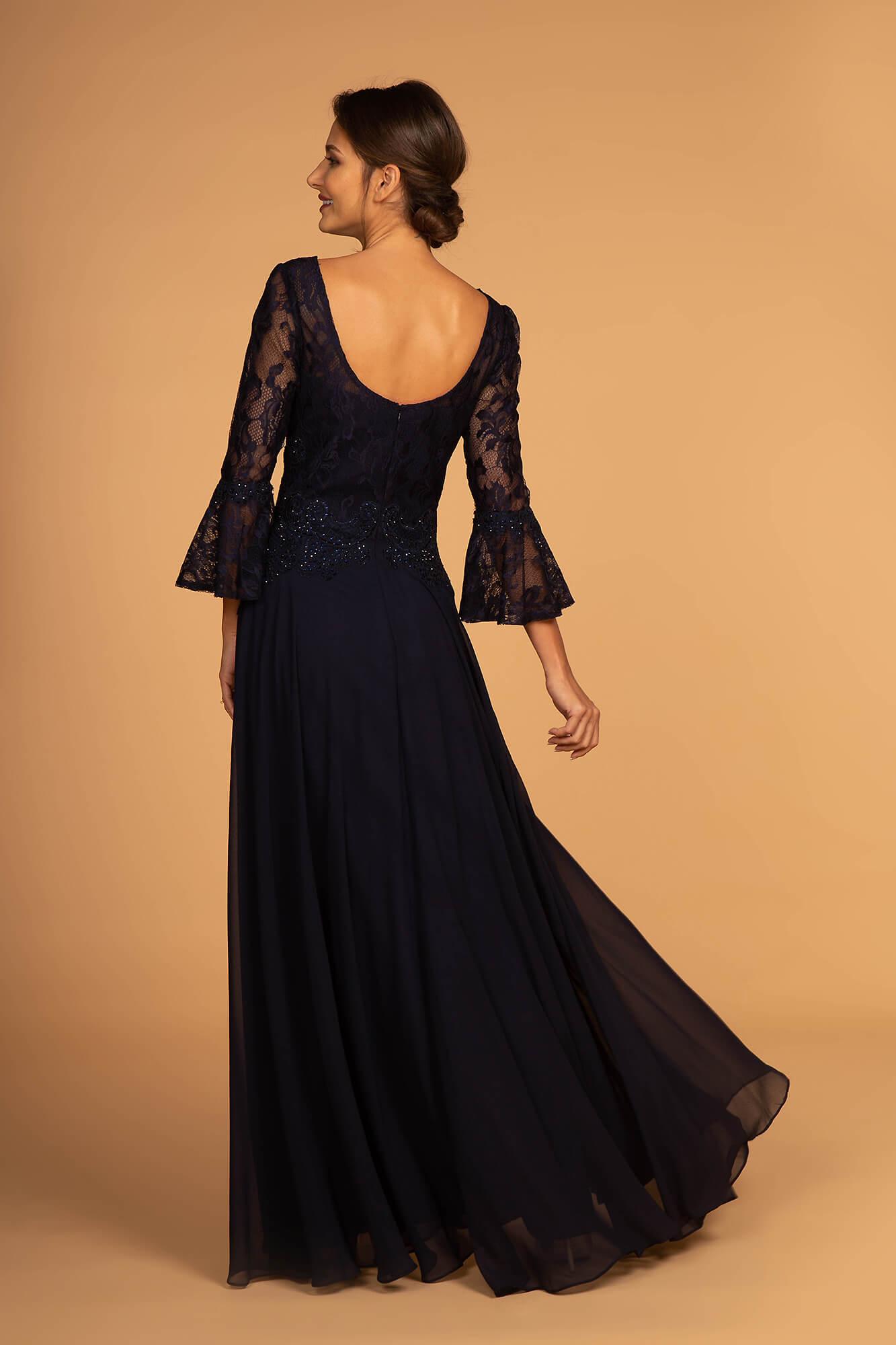 Mother of the Bride Bell Sleeves Long Dress Formal