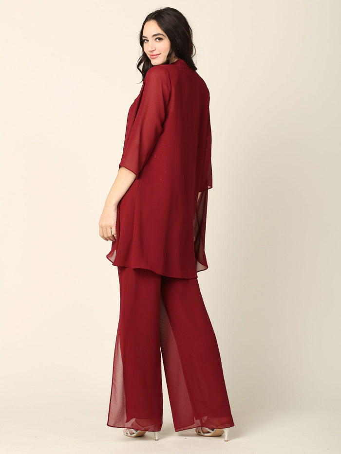 Mother of the Bride Formal Jacket Pant Suit - The Dress Outlet