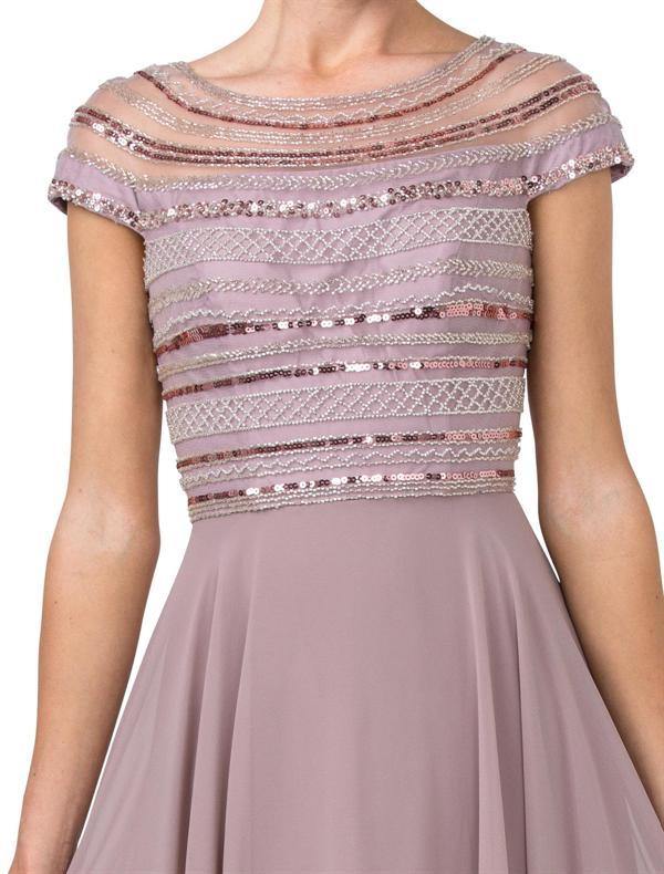 Mother of the Bride Long Formal Cap Sleeve Dress