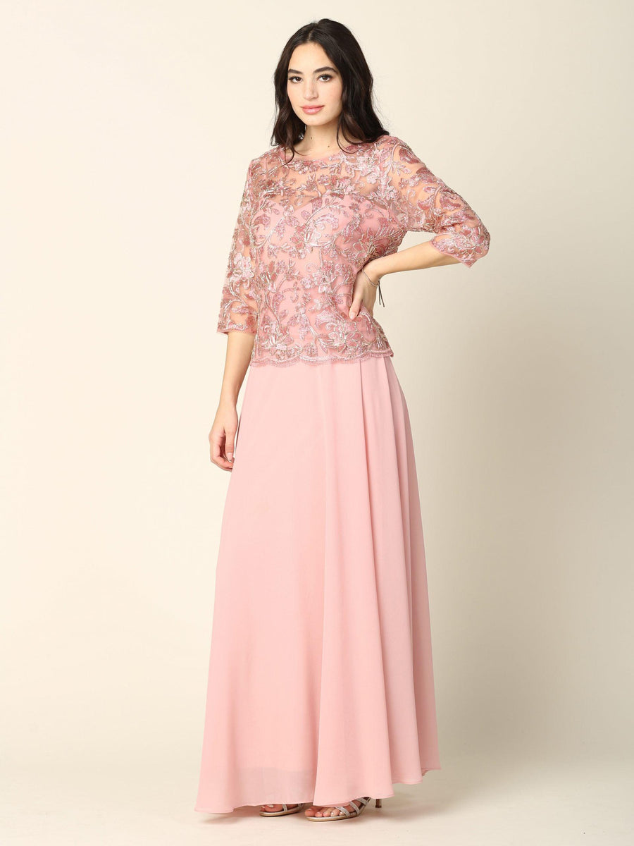 Dusty Rose L Mother of the Bride Long Formal Dress Sale