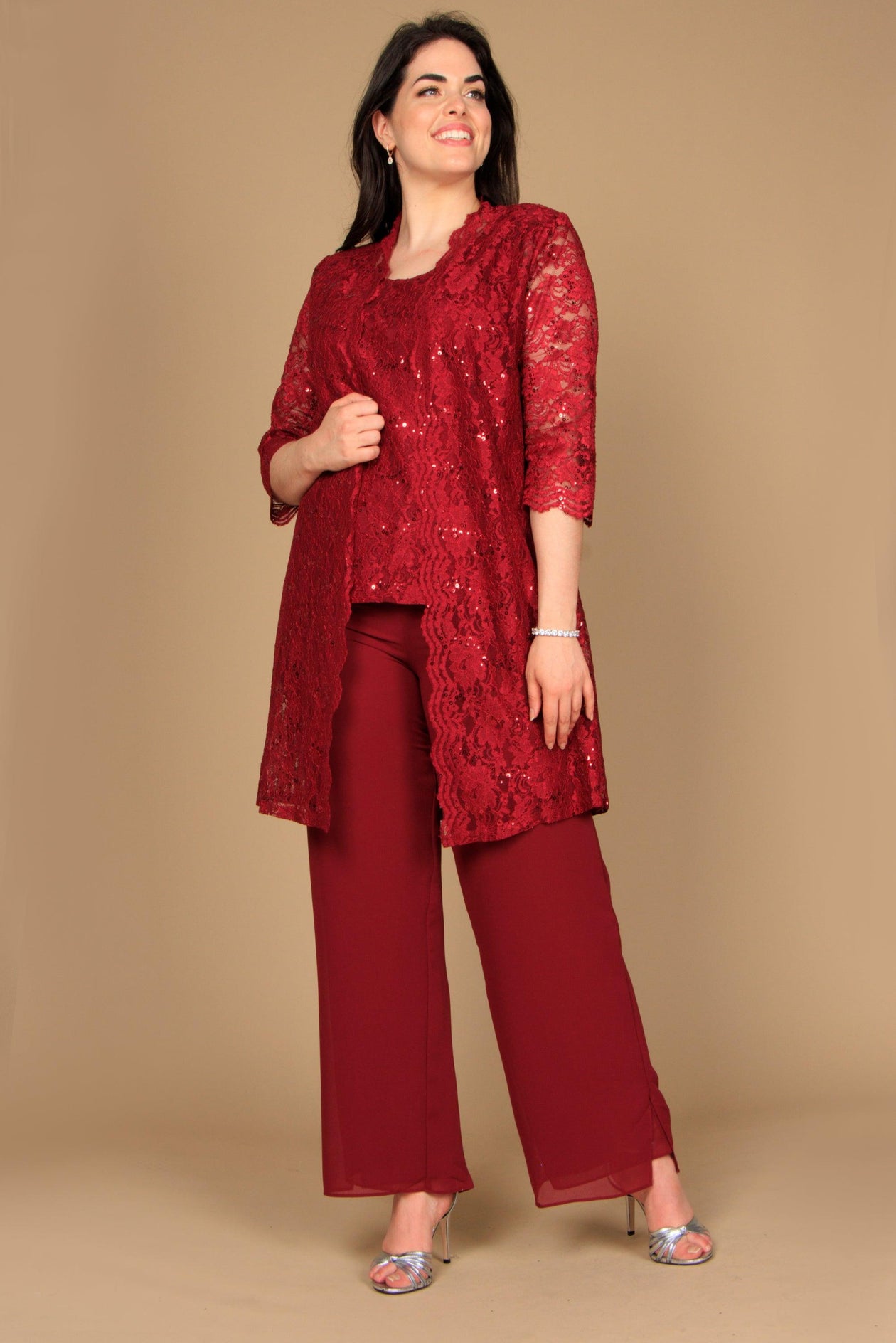 Burgundy Mother of the Bride Jacket Pant Suit for $129.99 – The Dress Outlet