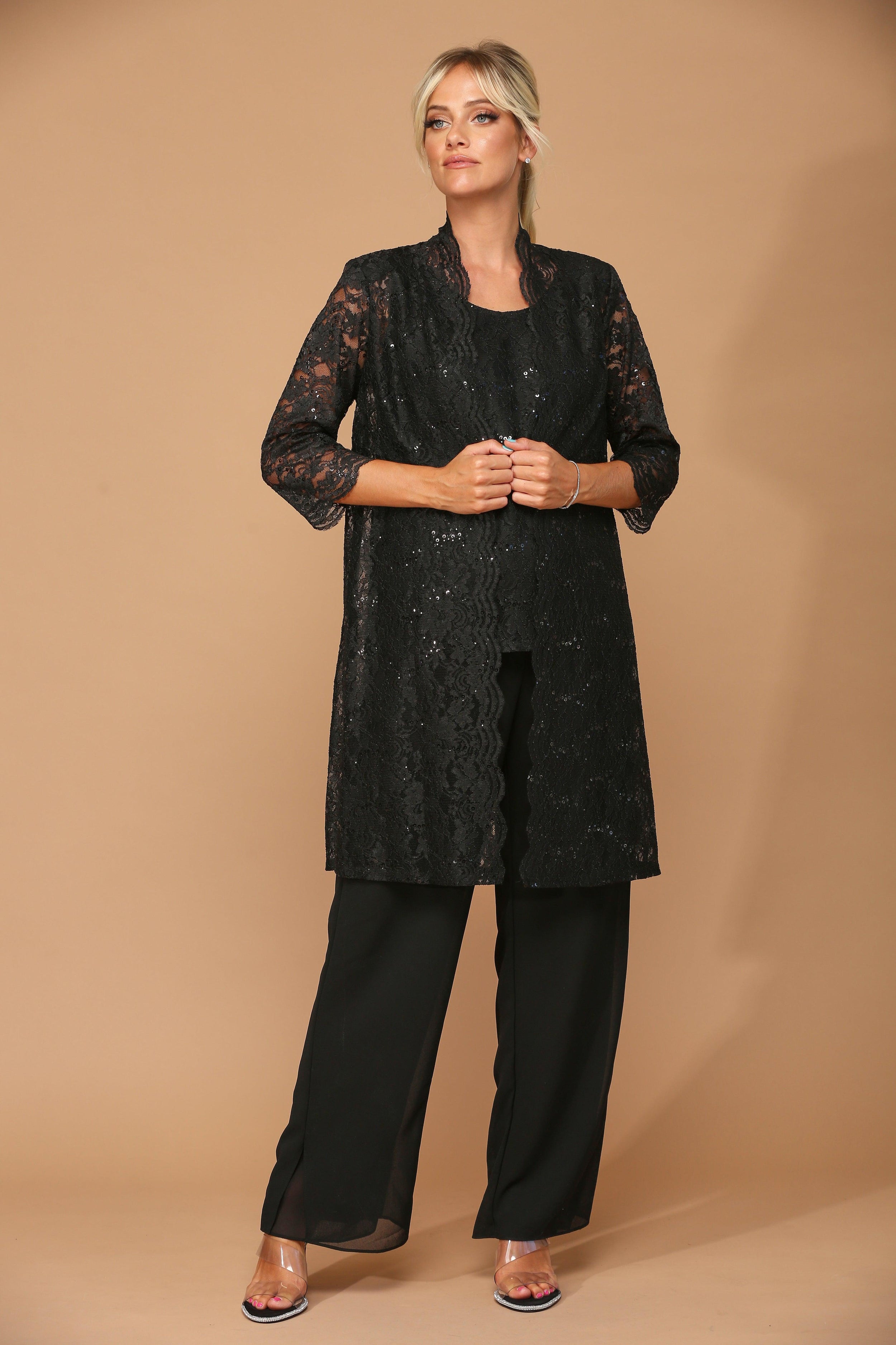 Mother of the Bride Long Jacket Pant Suit