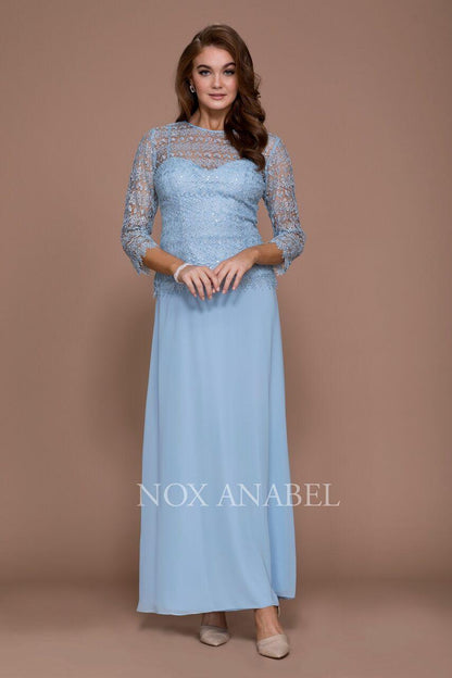 Mother of the Bride Long Sleeve Formal Dress - The Dress Outlet Nox Anabel