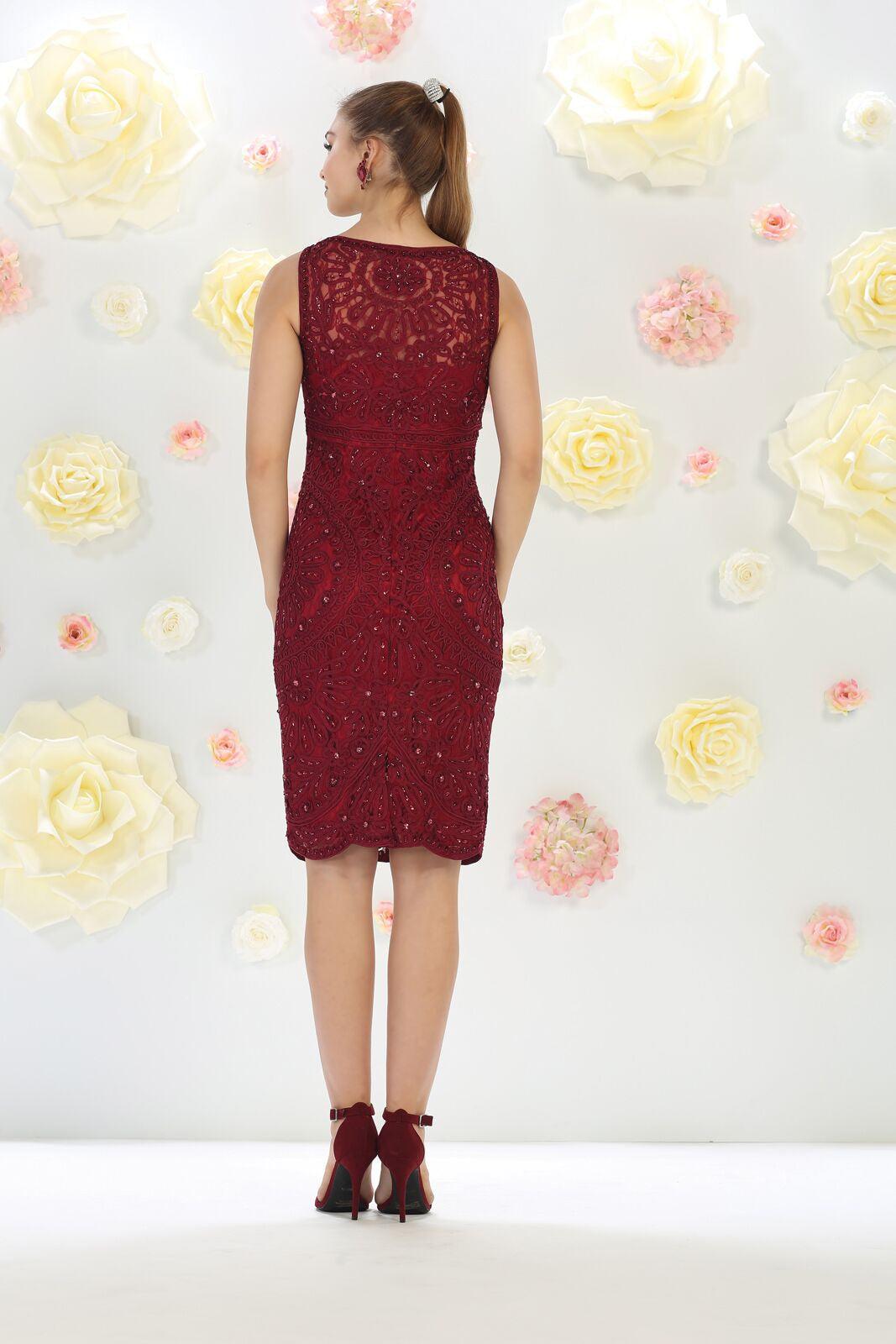 Mother of the Bride Plus Size Short Evening Dress - The Dress Outlet May Queen