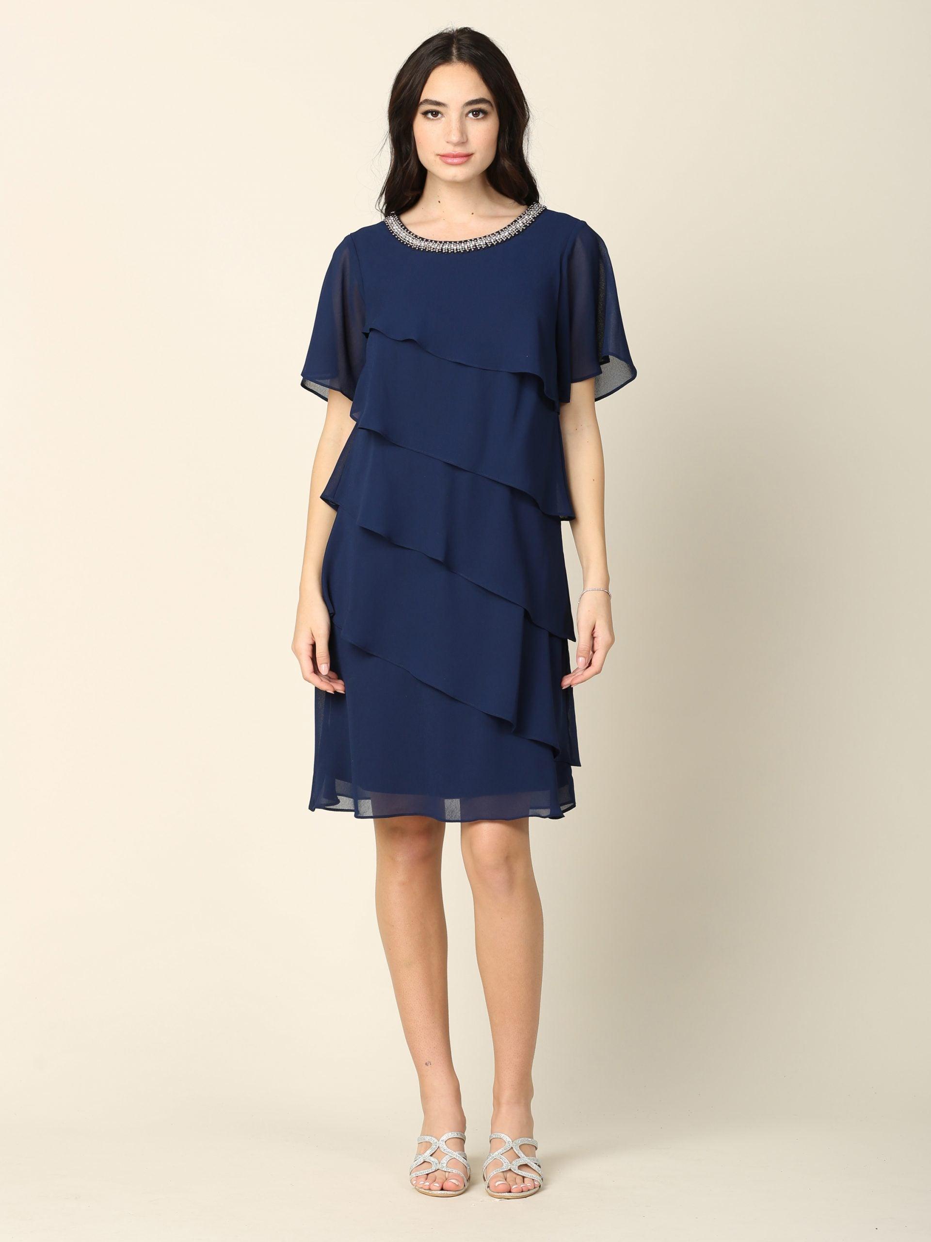 Black Mother of the Bride Short Cocktail Dress