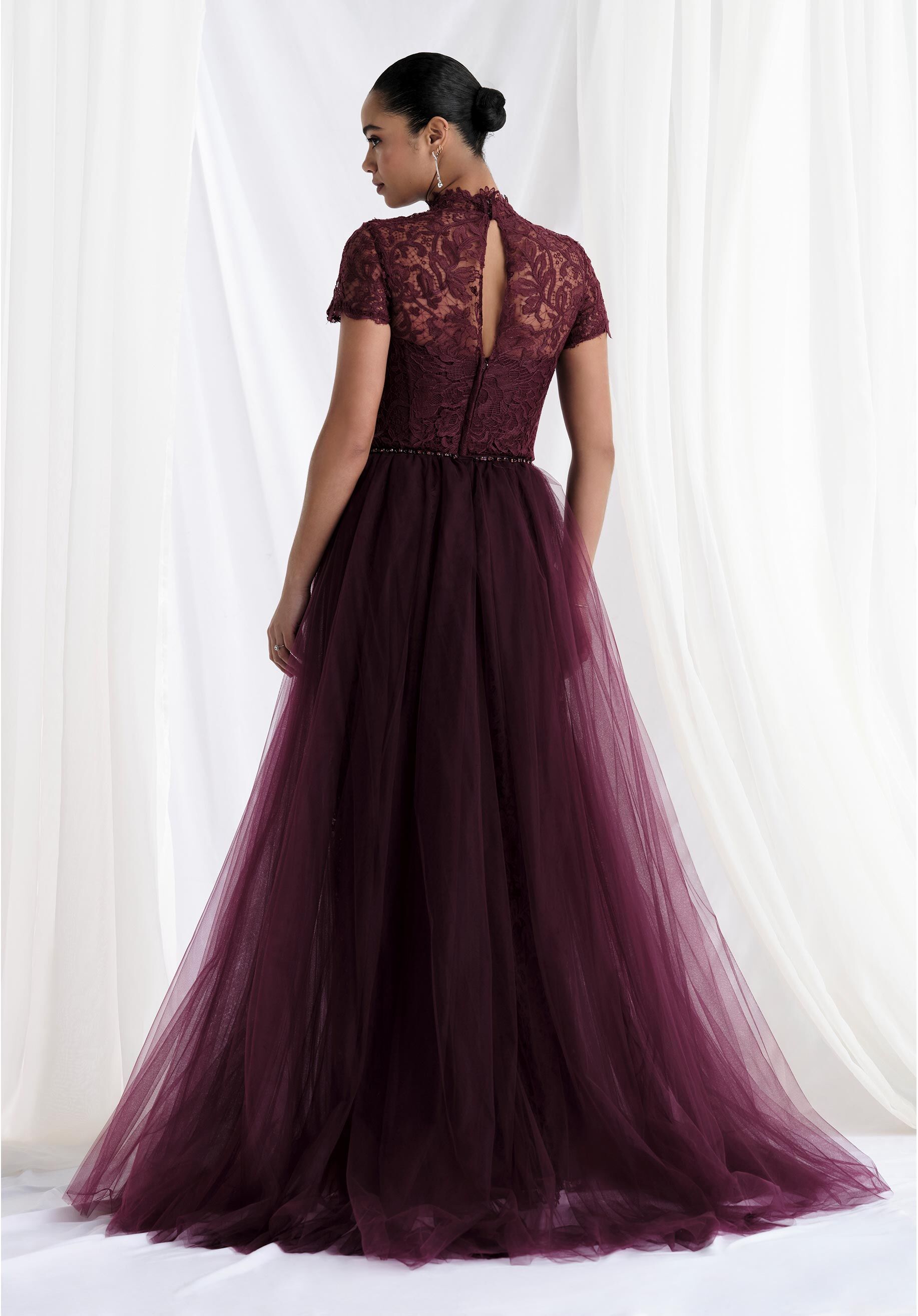 Mother of the Bride Dresses Lace Formal Long Mother of the Bride Dress Bordeaux