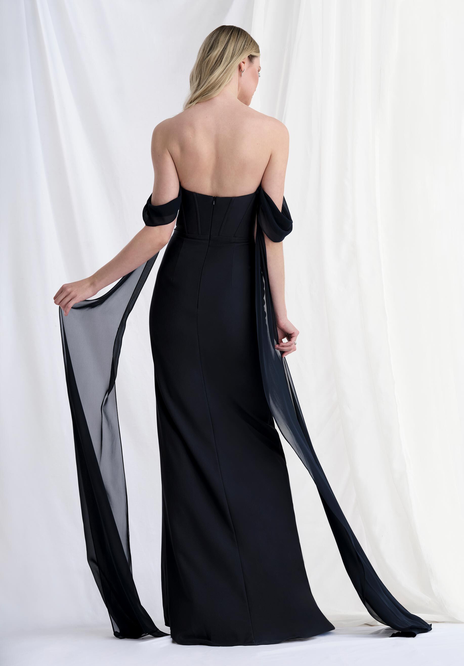Prom Dresses Beaded Corset Formal Long Prom Dress Black