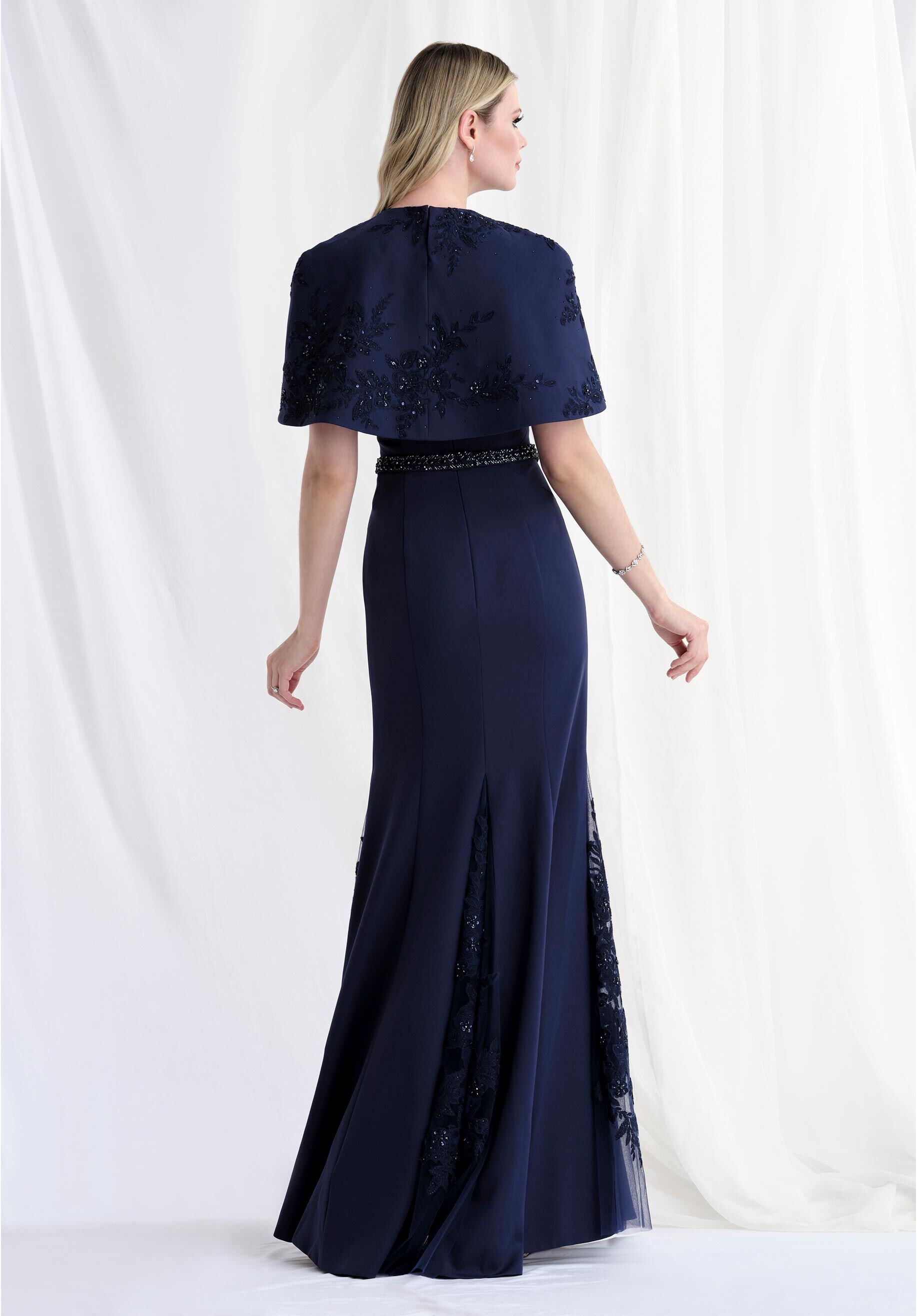 Mother of the Bride Dresses Beaded Long Formal Mother of the Bride Dress Navy