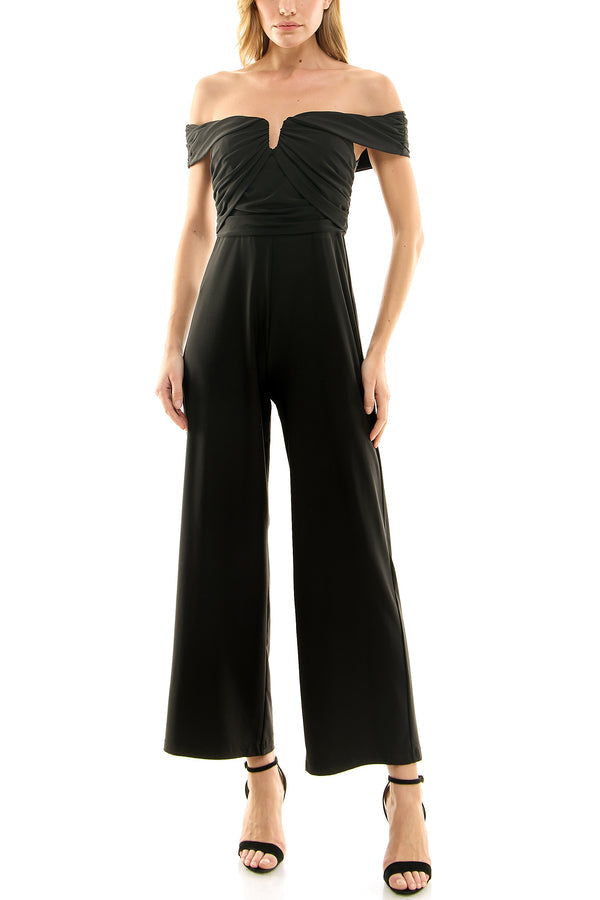 Nicole Miller MU3S14106 Long Formal Pleated Jumpsuit