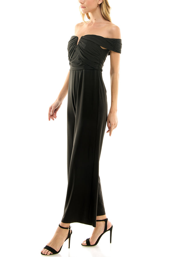 Nicole Miller MU3S14106 Long Formal Pleated Jumpsuit